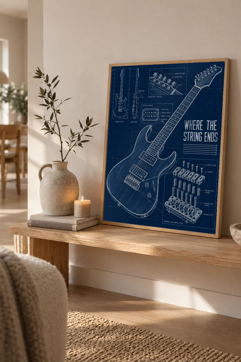 "Where the String Ends" Premium Wooden Framed Poster