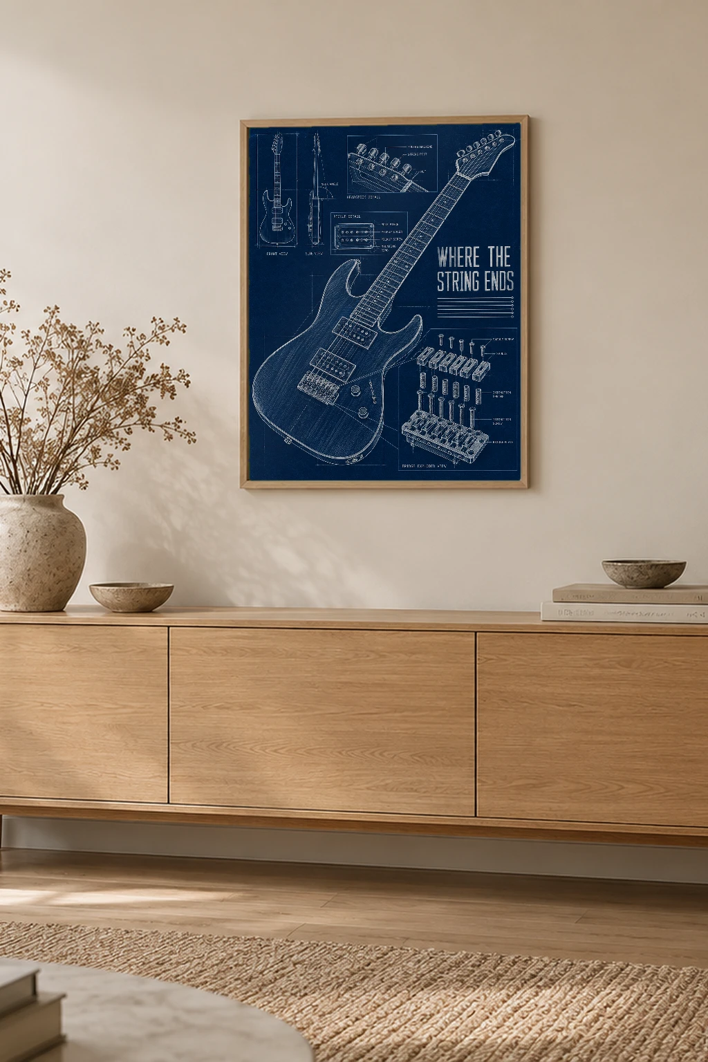"Where the String Ends" Premium Wooden Framed Poster