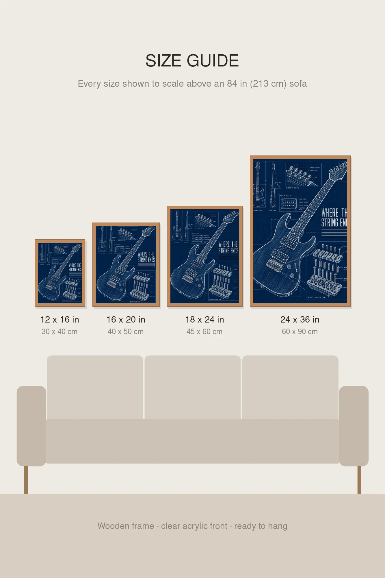 "Where the String Ends" Premium Wooden Framed Poster