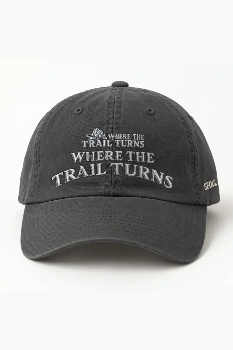 "Where The Trail Turns" Classic Dad Hat · Embroidered — dark-grey/cap-front