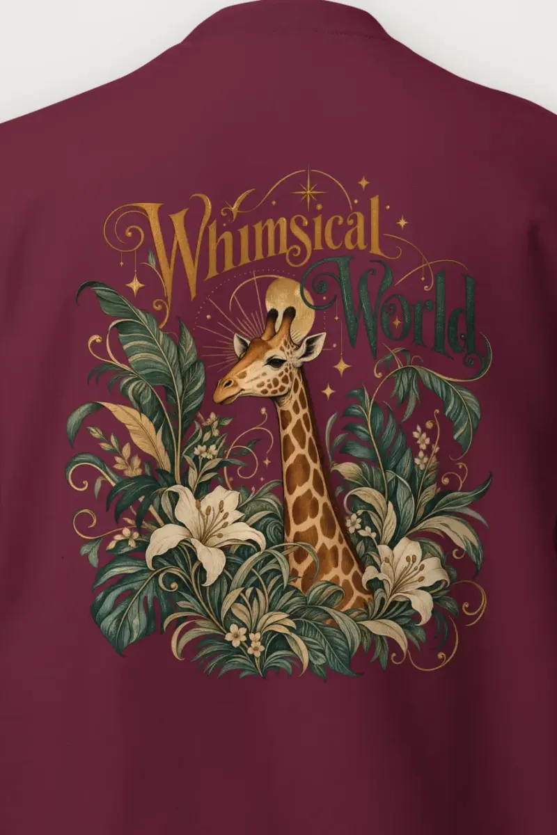 "Whimsical World Giraffe" Heavy Blend Unisex Crewneck Sweatshirt