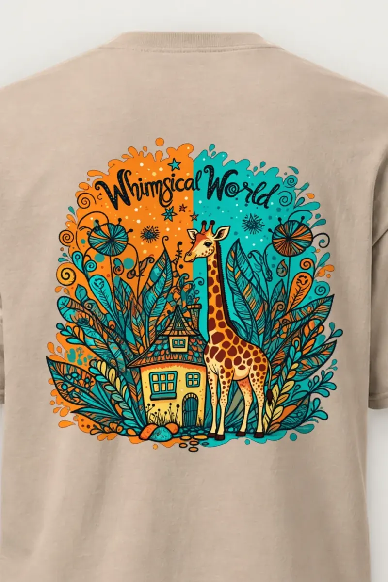 "Whimsical World" Heavyweight Unisex Crewneck T-shirt