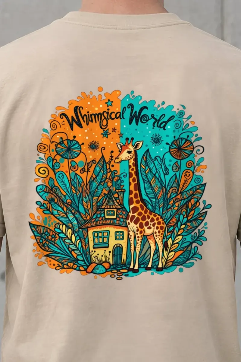 "Whimsical World" Heavyweight Unisex Crewneck T-shirt