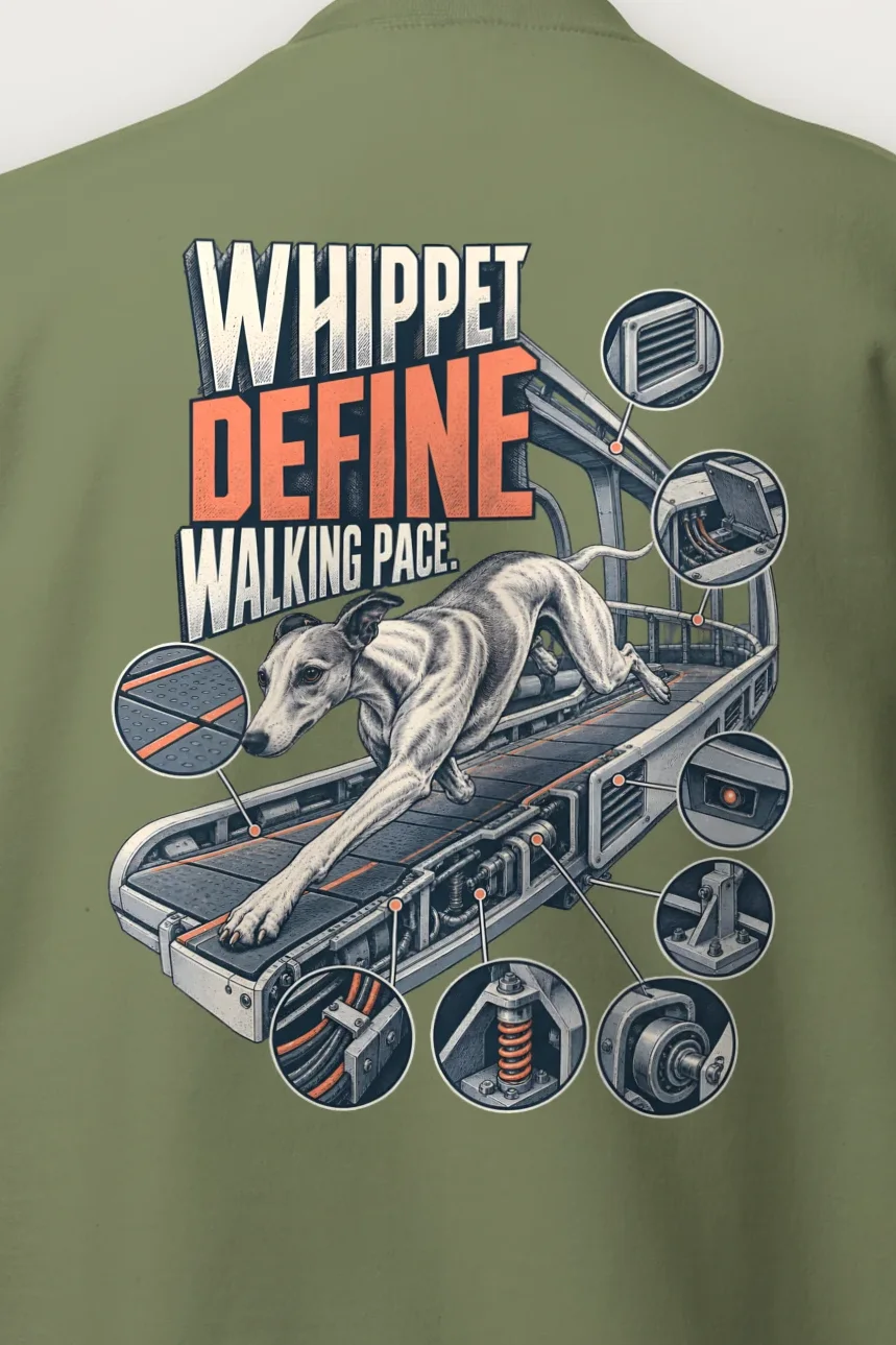 "Whippet Define Walking Pace" Heavy Blend Unisex Crewneck Sweatshirt - the graphic up close