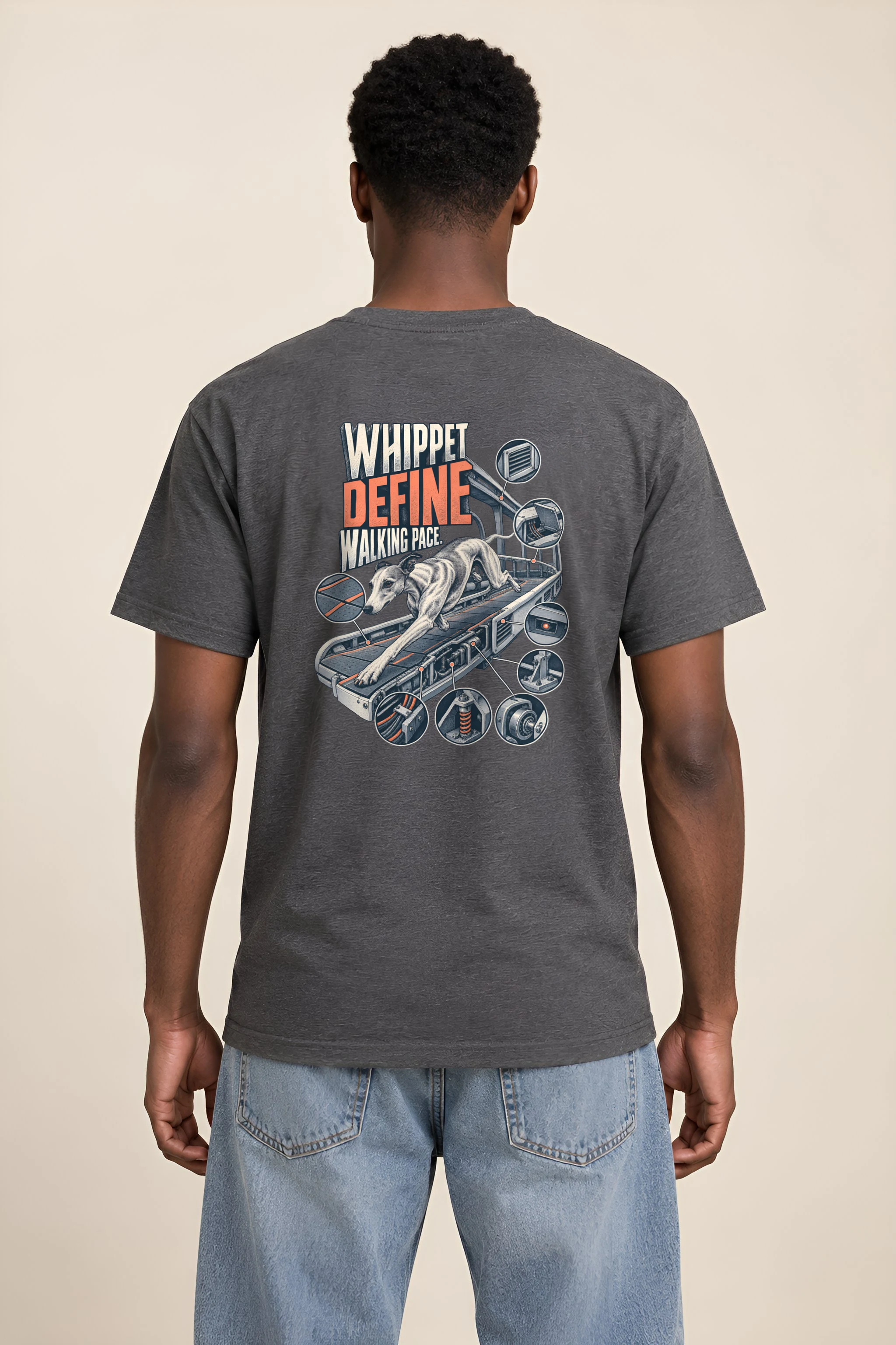 "Whippet Define Walking Pace" Heavyweight Unisex Crewneck T-shirt