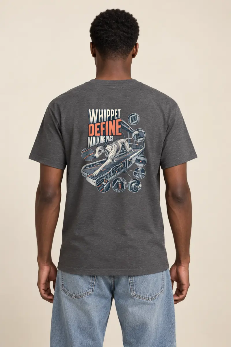 "Whippet Define Walking Pace" Heavyweight Unisex Crewneck T-shirt