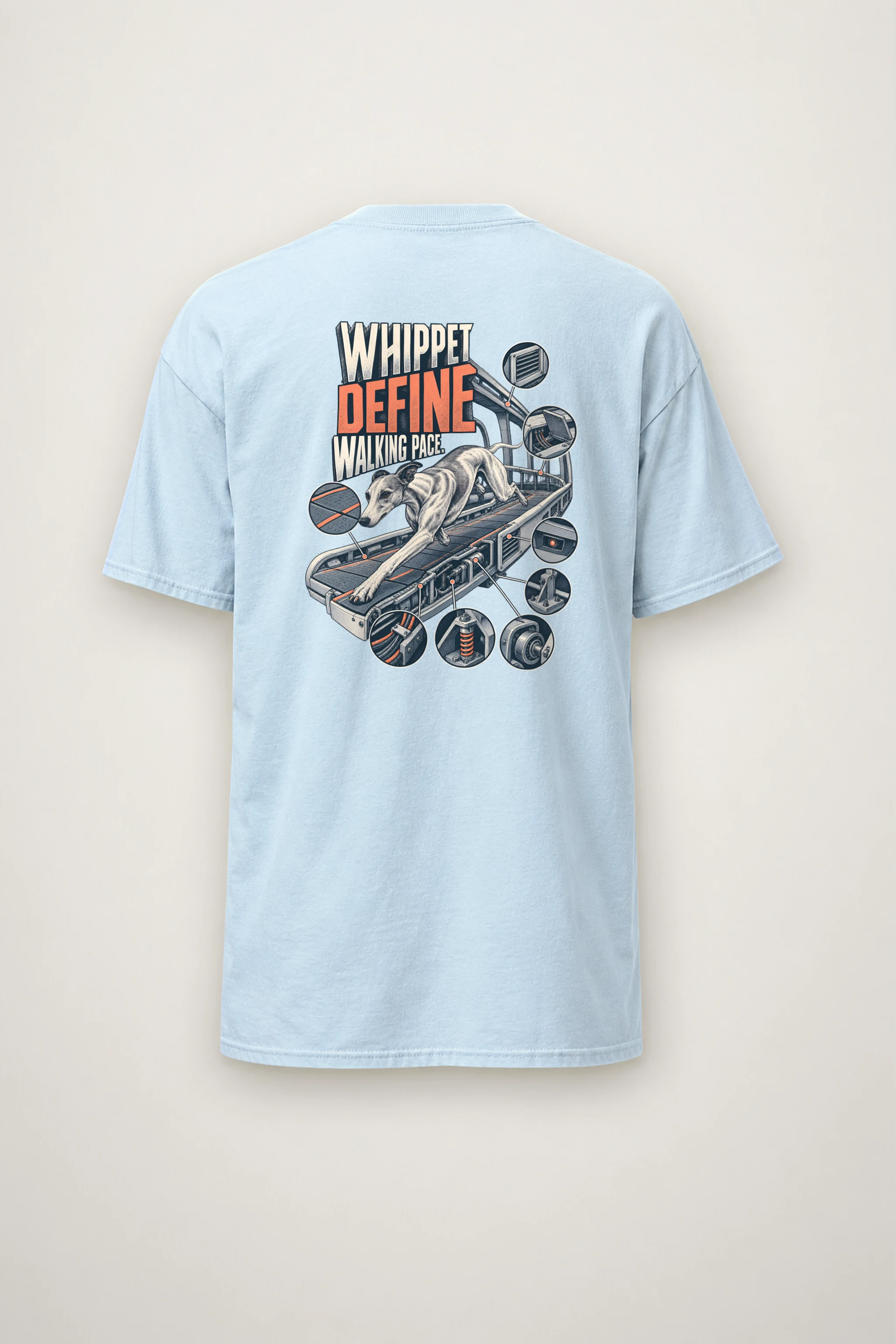 "Whippet Define Walking Pace" Heavyweight Unisex Crewneck T-shirt