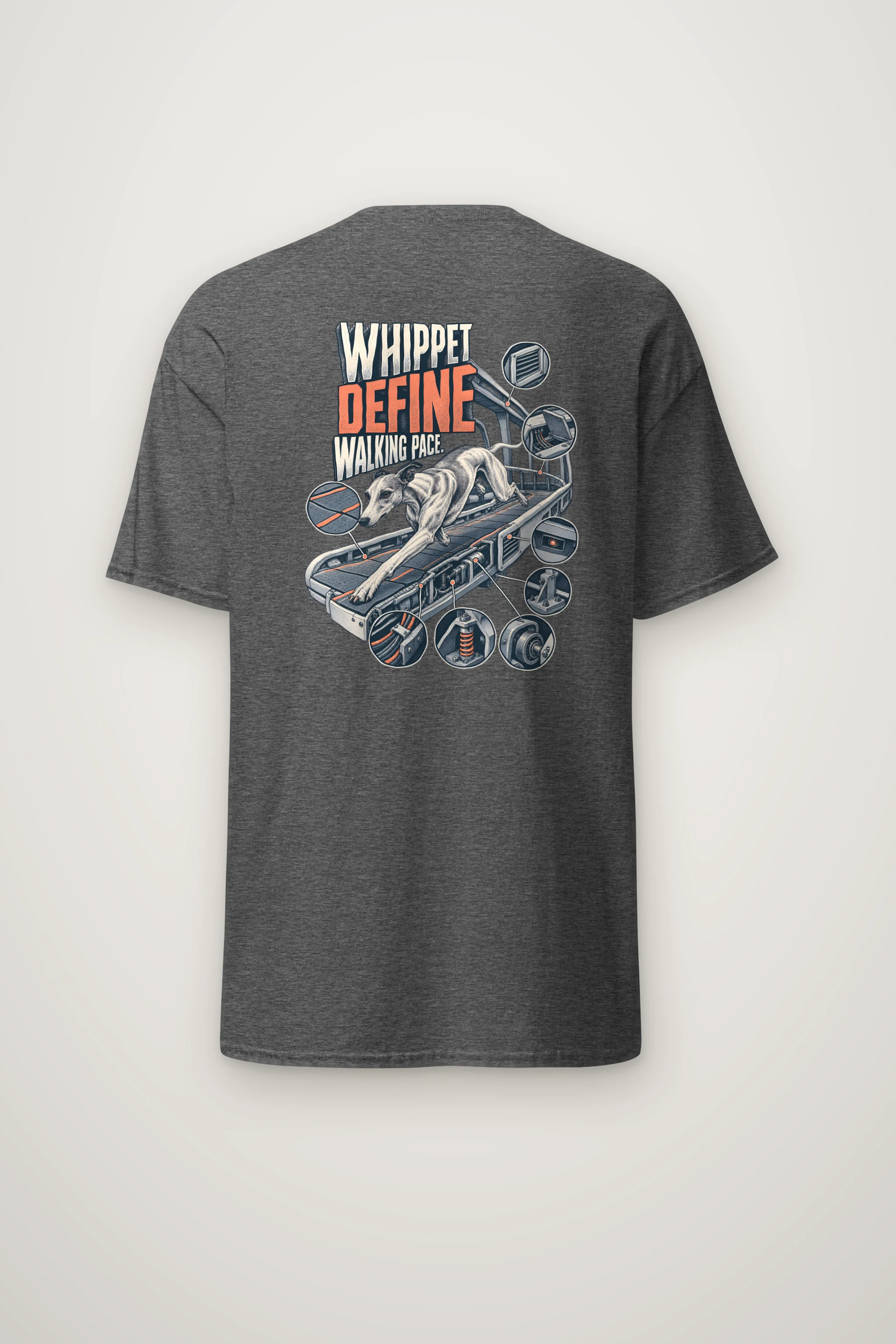 "Whippet Define Walking Pace" Heavyweight Unisex Crewneck T-shirt