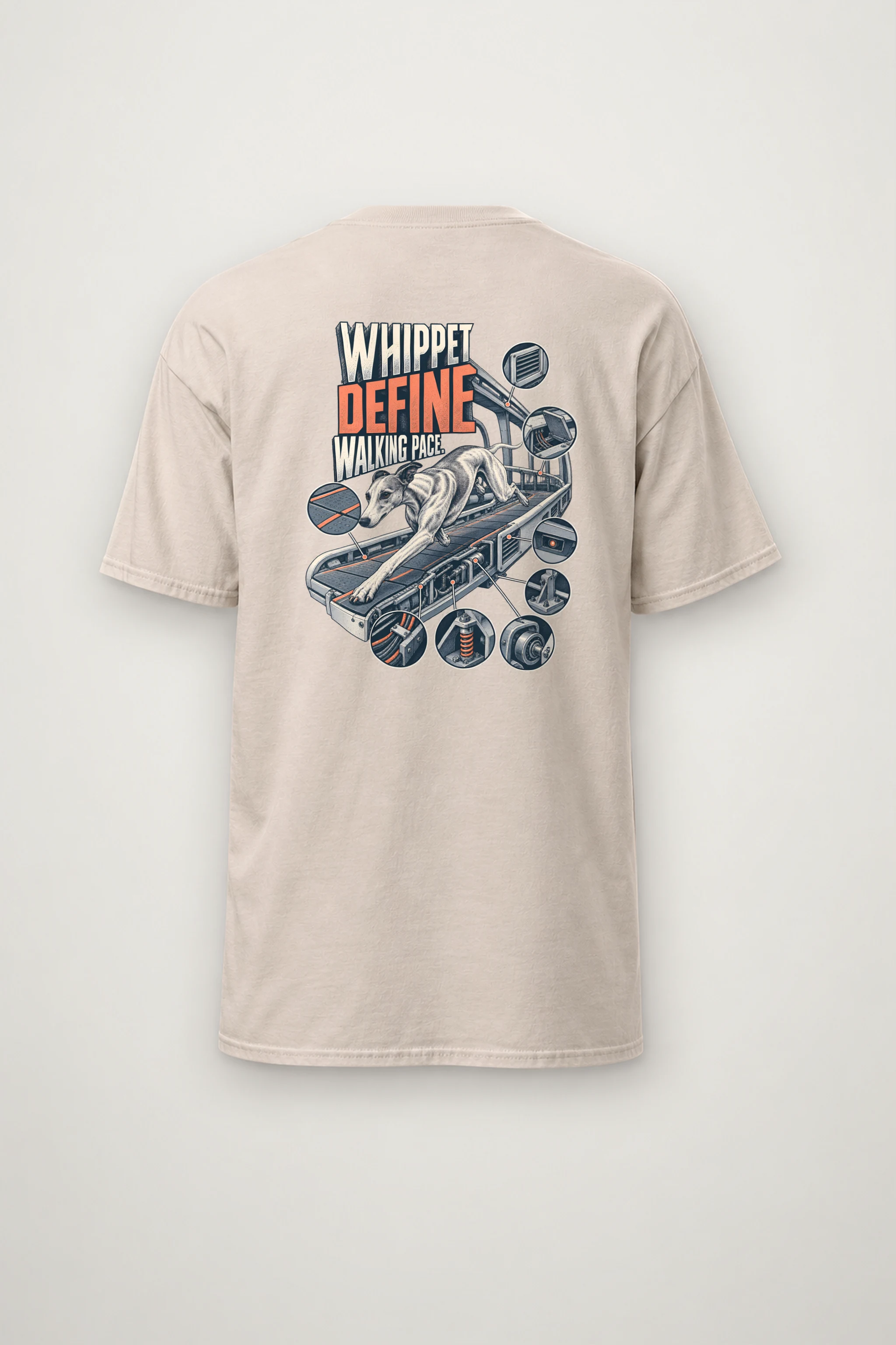 "Whippet Define Walking Pace" Heavyweight Unisex Crewneck T-shirt