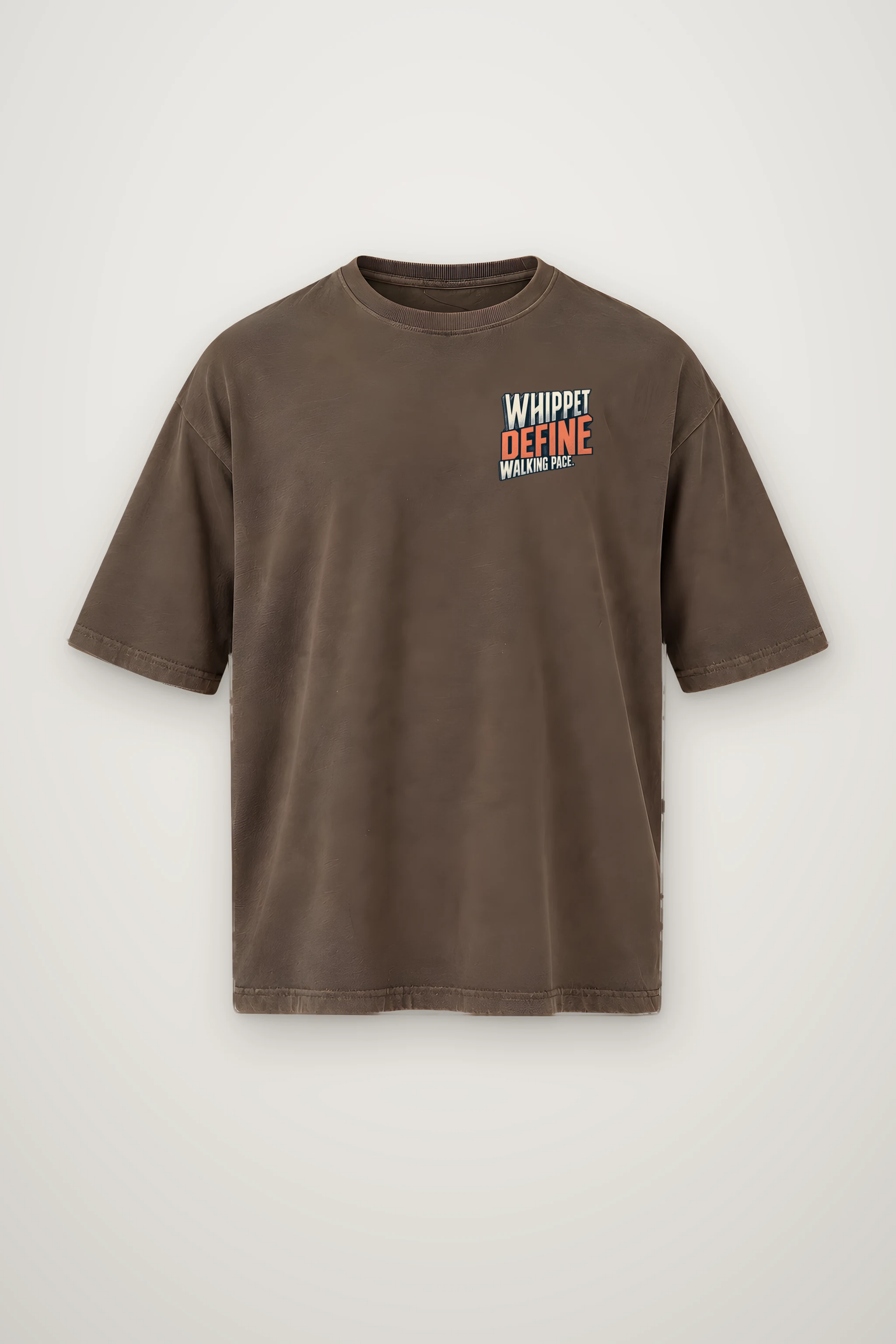 "Whippet Define Walking Pace" Men's Oversized Heavyweight Crewneck T-Shirt