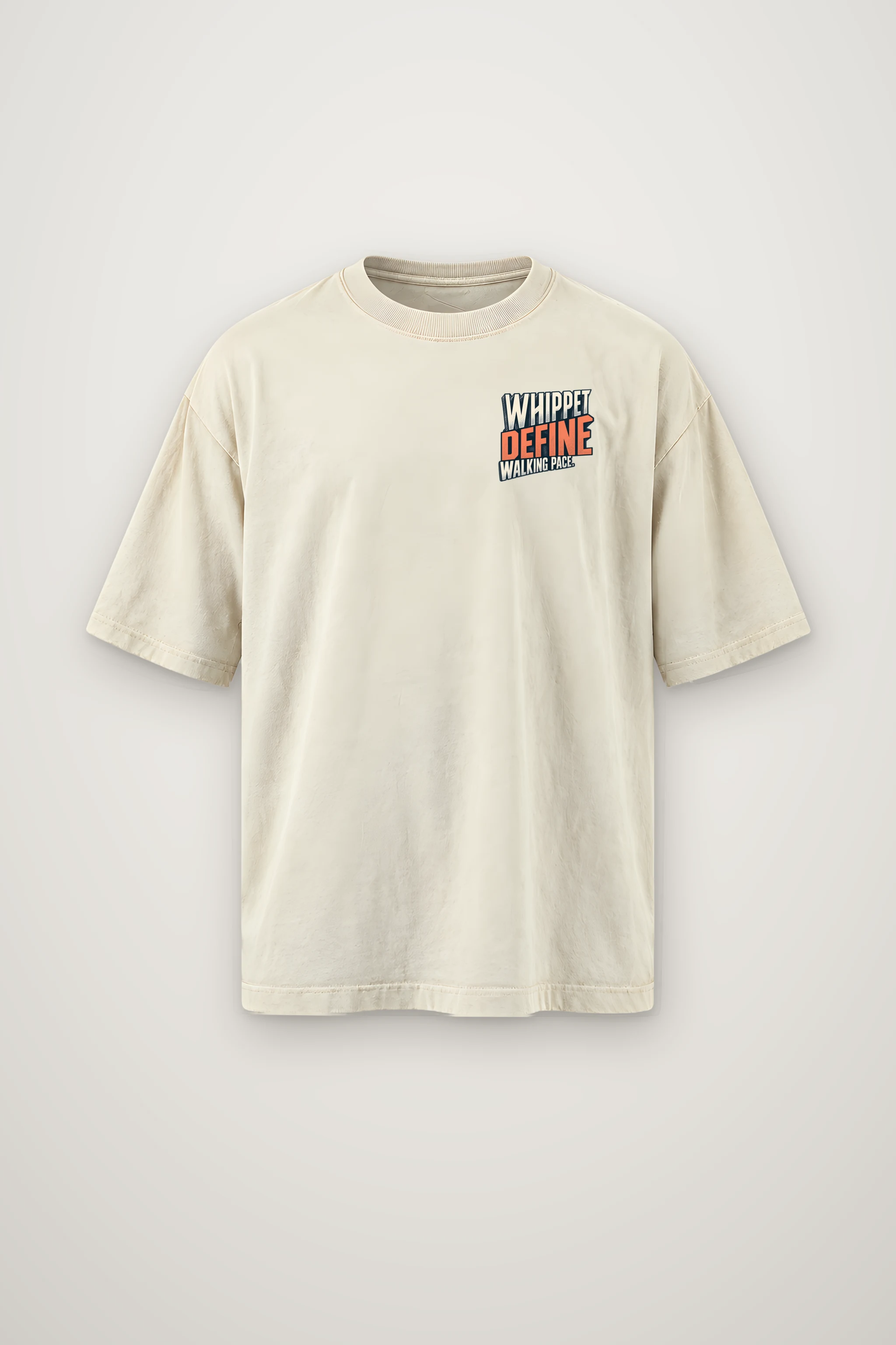 "Whippet Define Walking Pace" Men's Oversized Heavyweight Crewneck T-Shirt