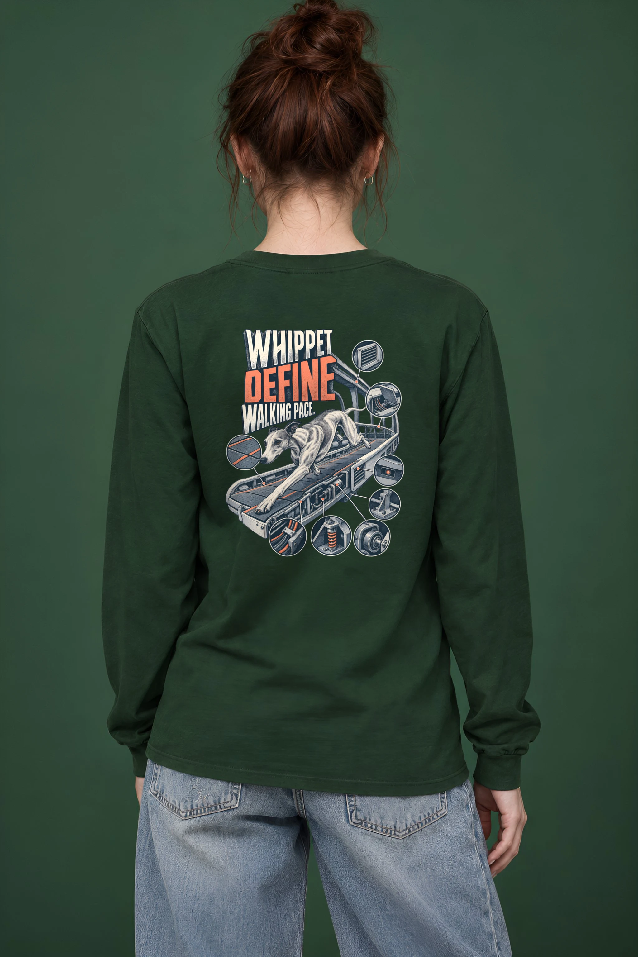 "Whippet Define Walking Pace" Unisex Longsleeve T-shirt