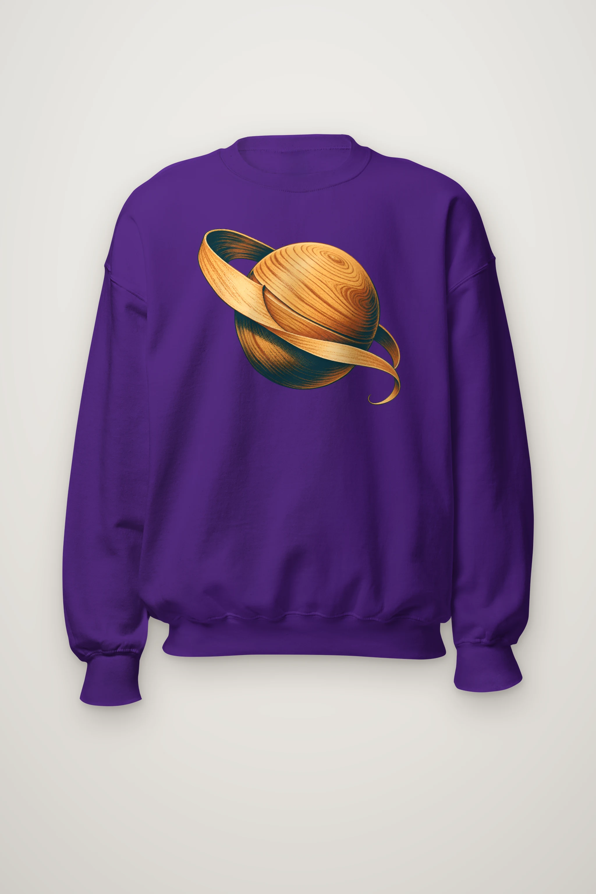 "Whittled Wood Saturn" Heavy Blend Unisex Crewneck Sweatshirt