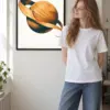 "Whittled Wooden Saturn" Premium Wooden Framed Poster
