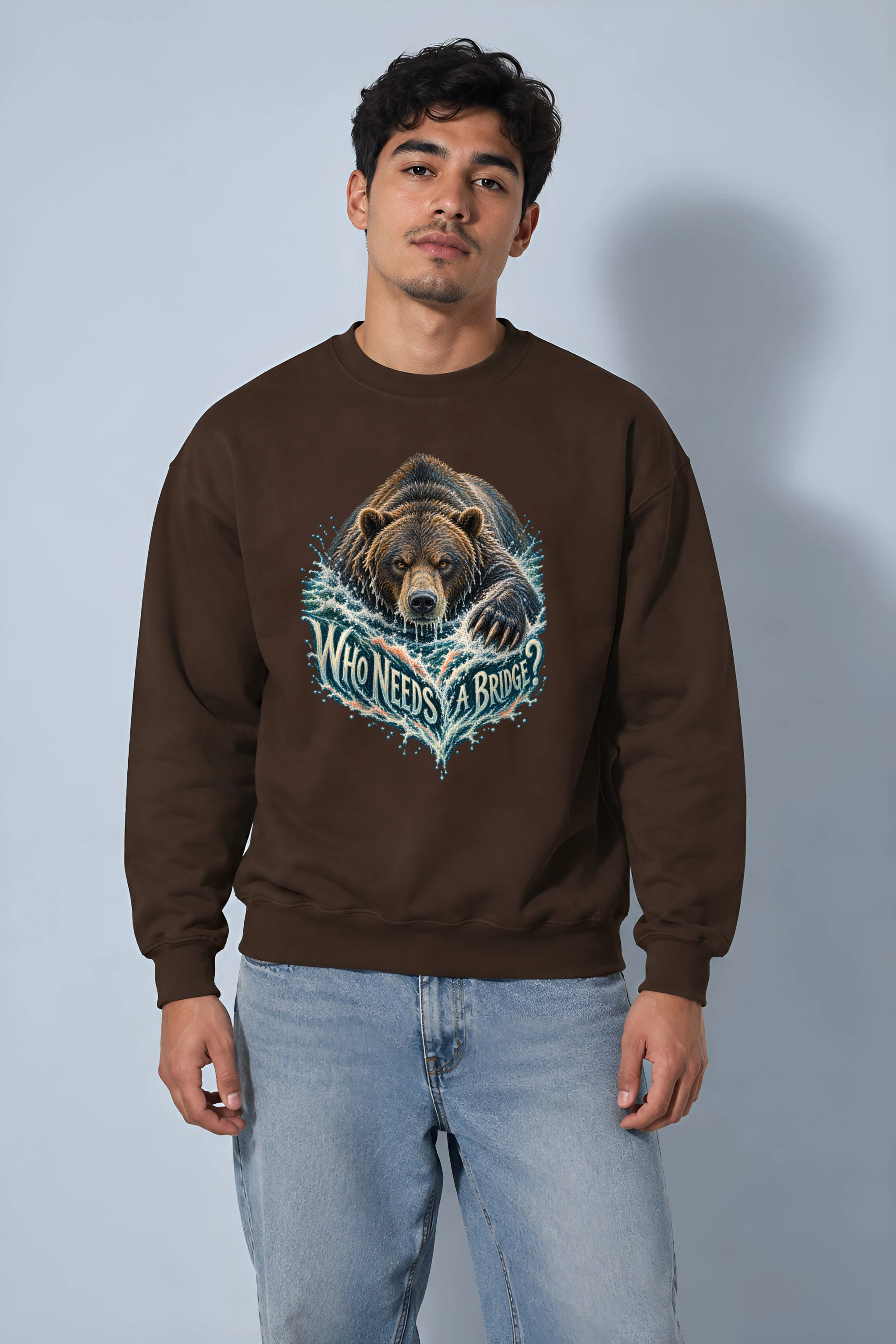 "Who Needs A Bridge?" Heavy Blend Unisex Crewneck Sweatshirt