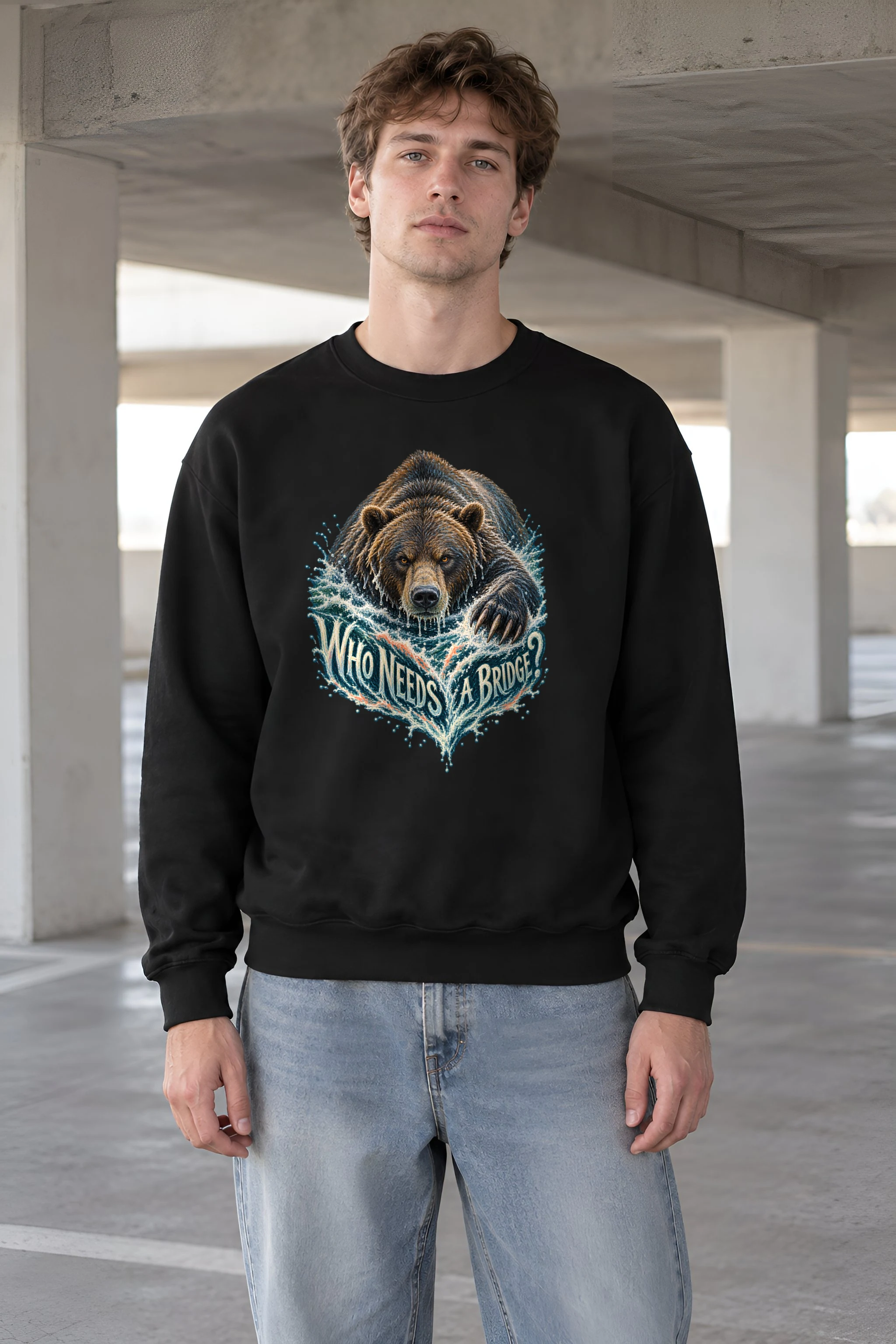 "Who Needs A Bridge?" Heavy Blend Unisex Crewneck Sweatshirt