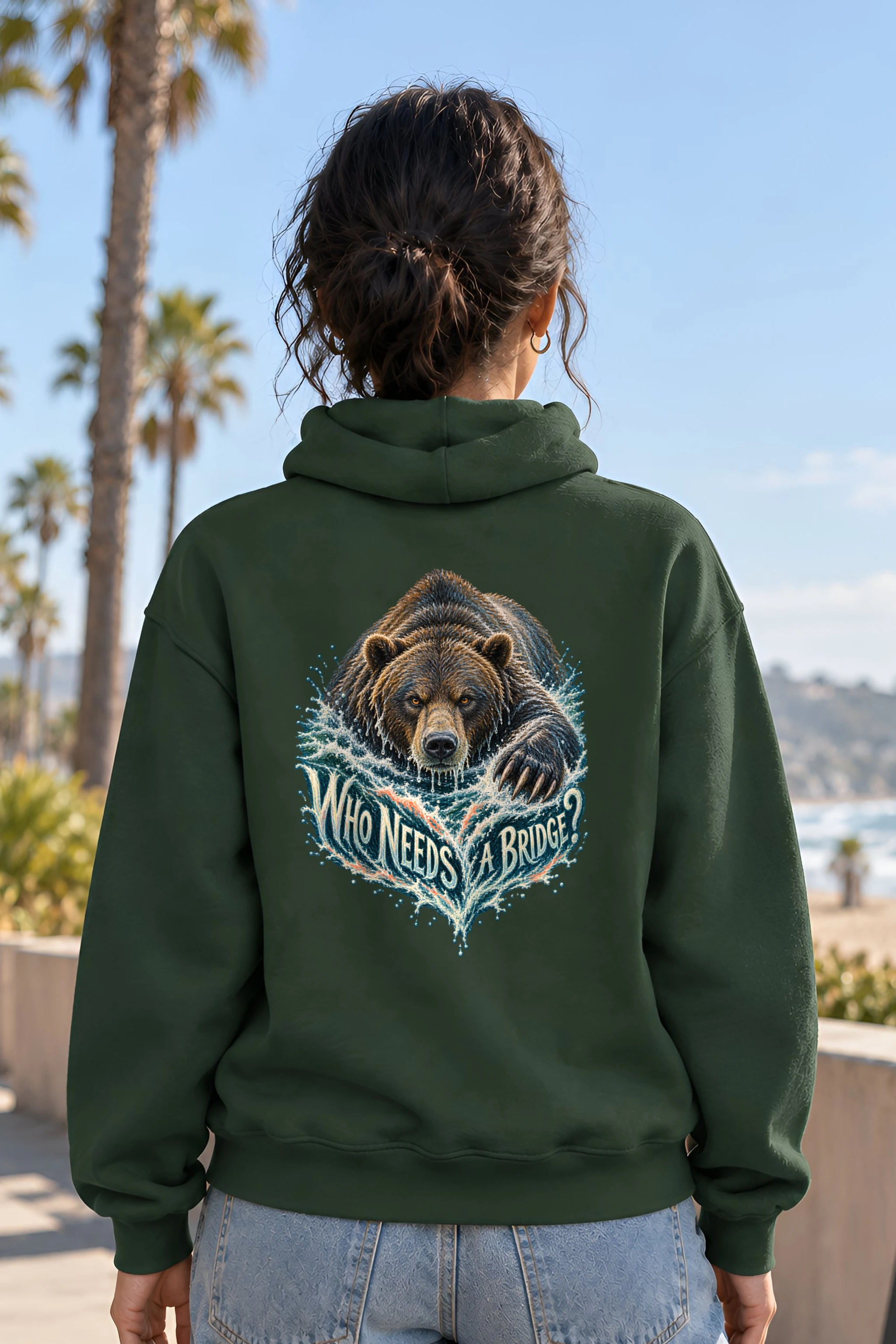 "Who Needs A Bridge?" Heavy Blend Unisex Pullover Hoodie