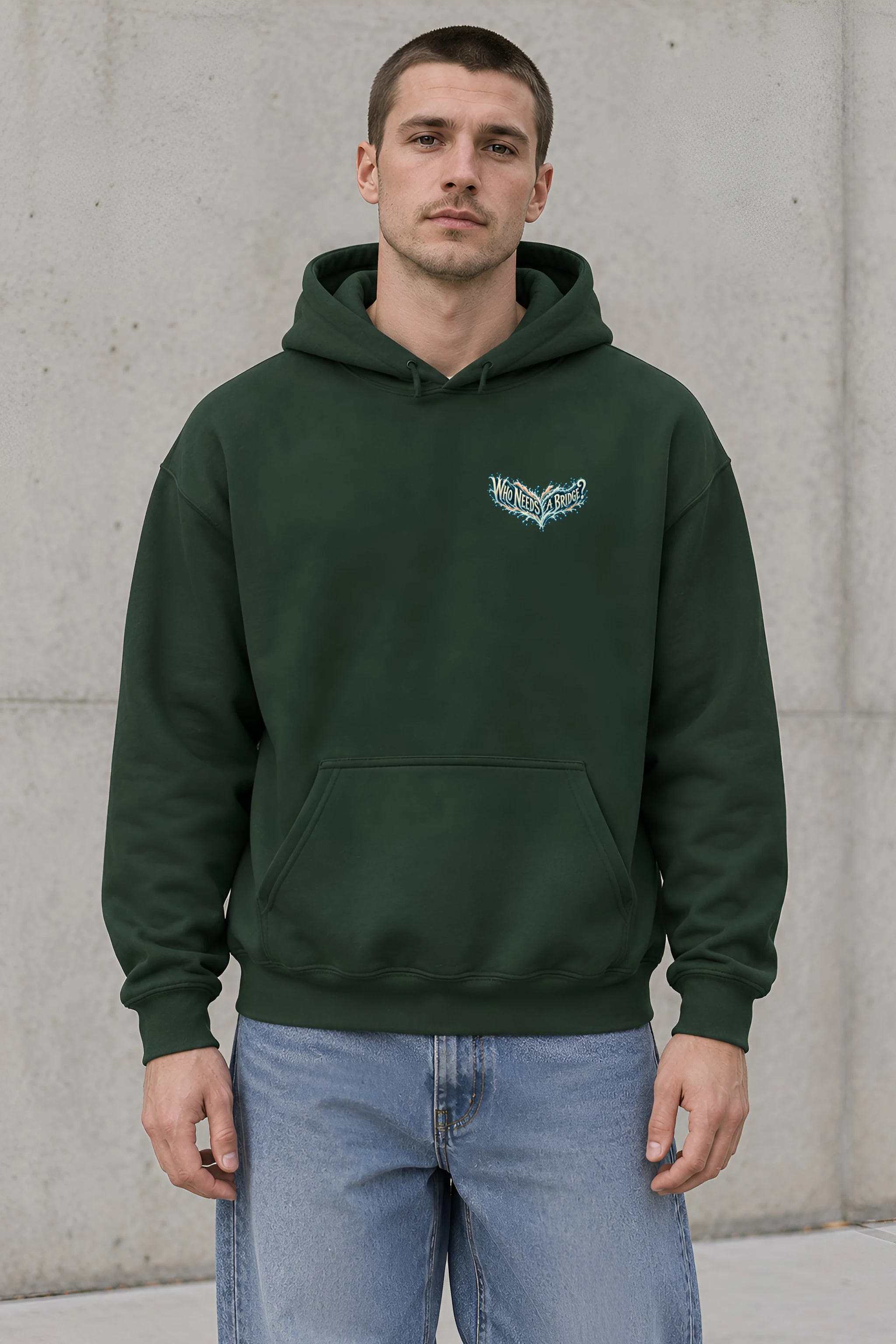 "Who Needs A Bridge?" Heavy Blend Unisex Pullover Hoodie