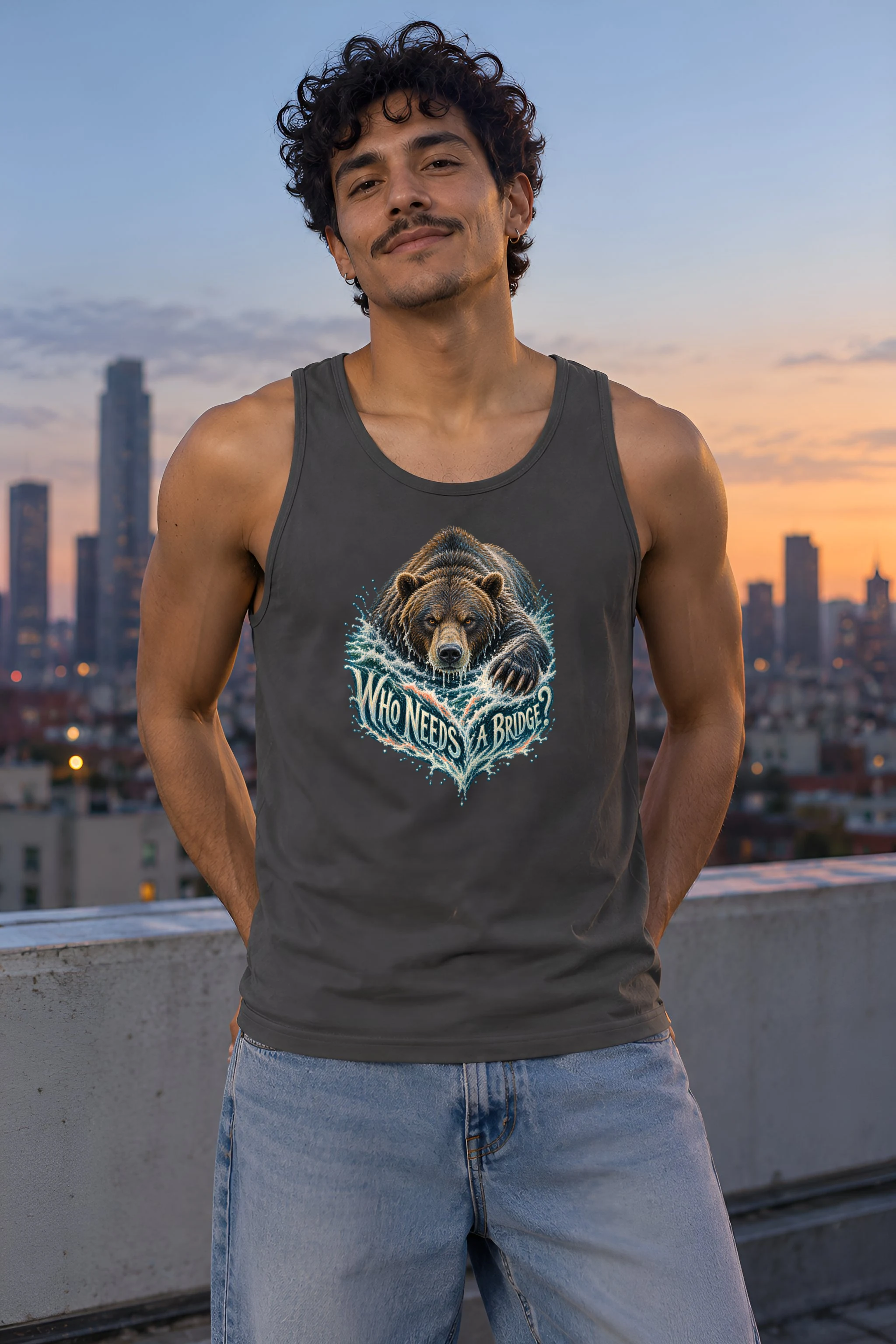 "Who Needs A Bridge?" Unisex Jersey Tank