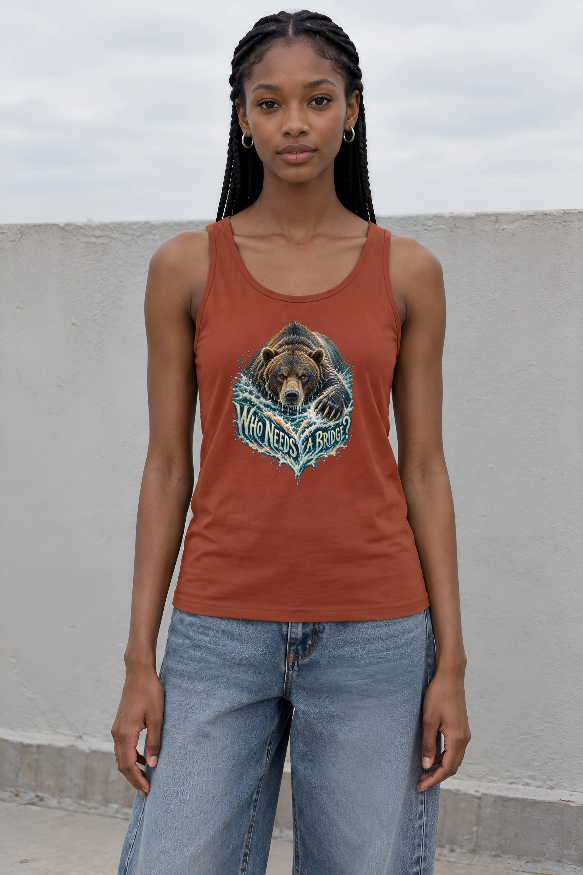 "Who Needs A Bridge?" Unisex Jersey Tank