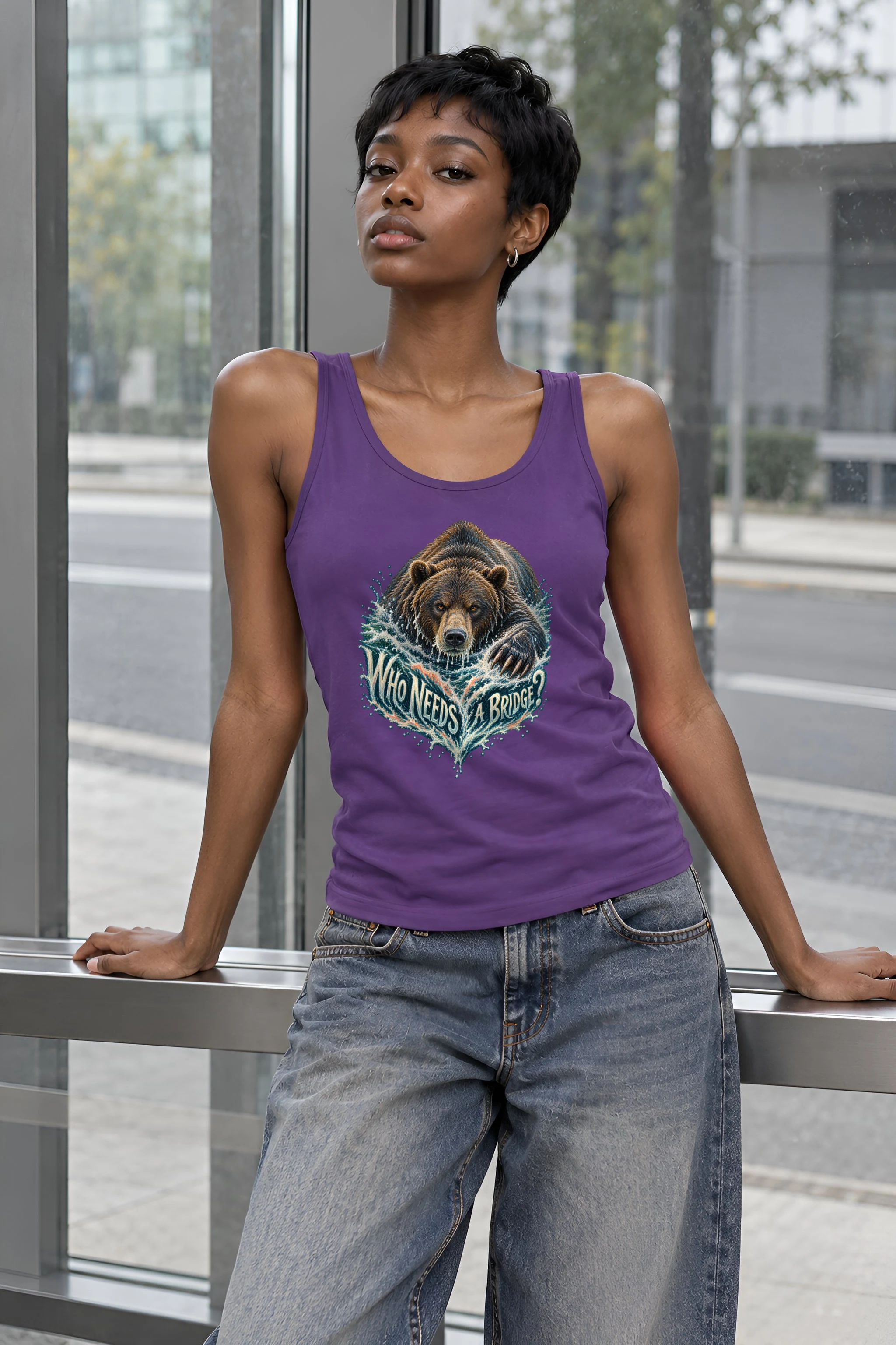 "Who Needs A Bridge?" Unisex Jersey Tank