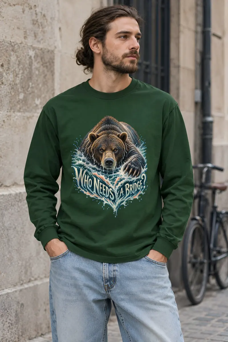 "Who Needs A Bridge?" Unisex Longsleeve T-shirt