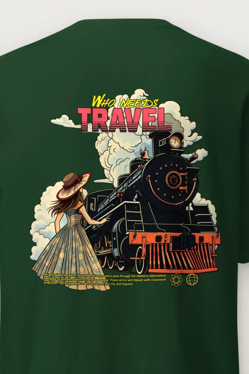 "Who Needs Travel" Heavyweight Unisex Crewneck T-shirt
