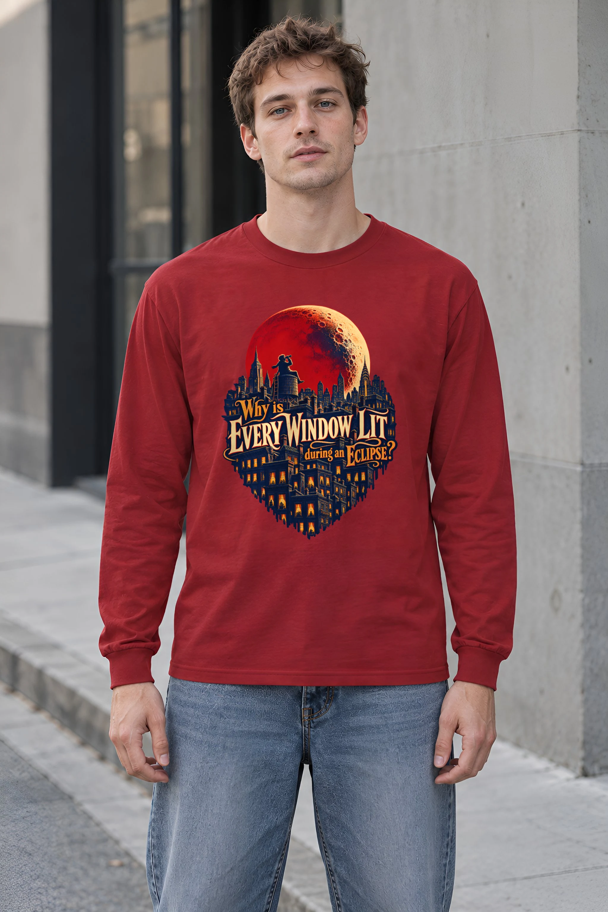 "Why Is Every Window Lit" Unisex Longsleeve T-shirt