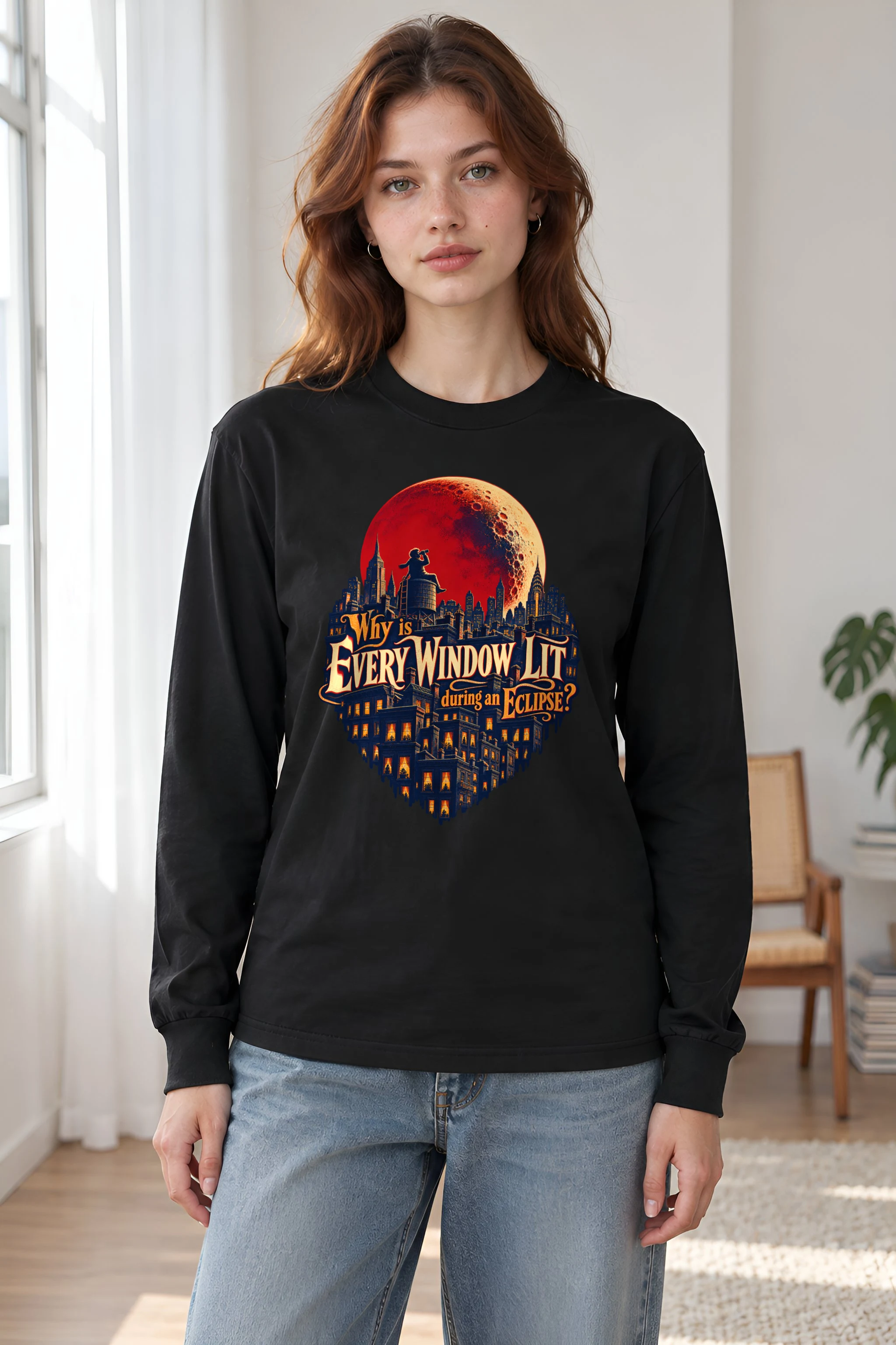 "Why Is Every Window Lit" Unisex Longsleeve T-shirt