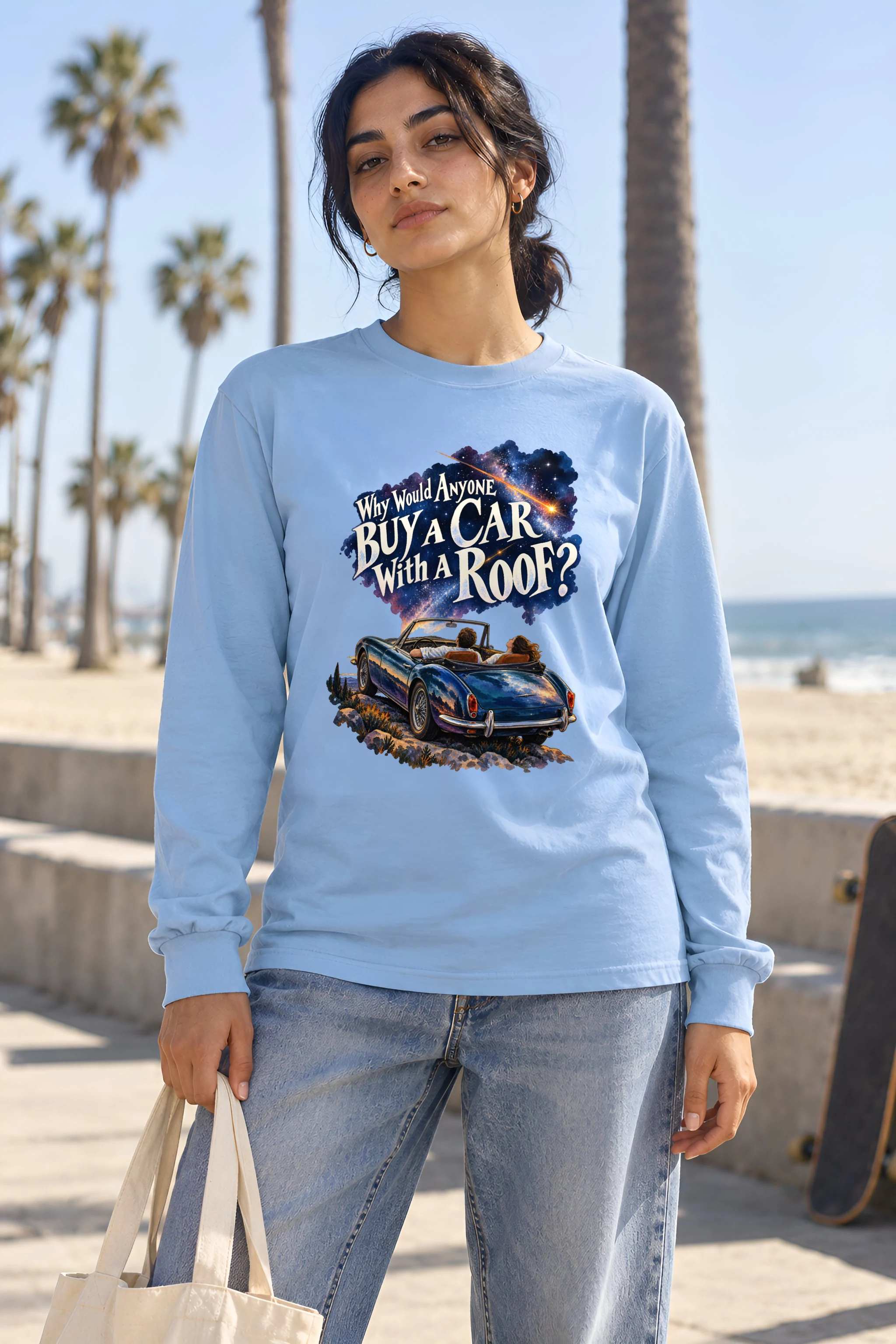 "Why Would Anyone Buy a Car With a Roof?" Unisex Longsleeve T-shirt