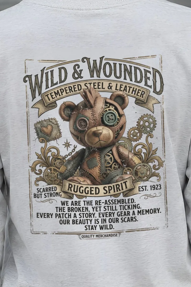 "Wild And Wounded" Unisex Longsleeve T-shirt - the graphic up close