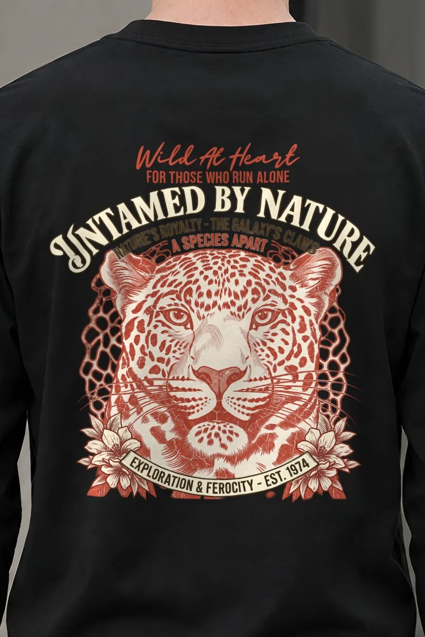 "Wild At Heart" Unisex Longsleeve T-shirt - the graphic up close