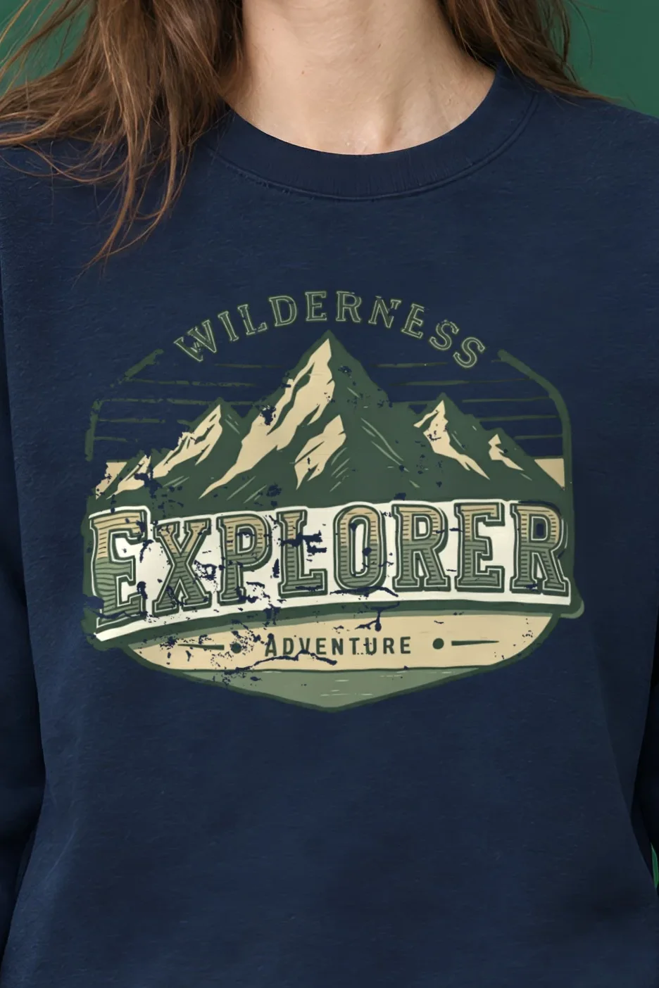 "Wilderness Explorer" 1 Crewneck Sweatshirt - the graphic up close