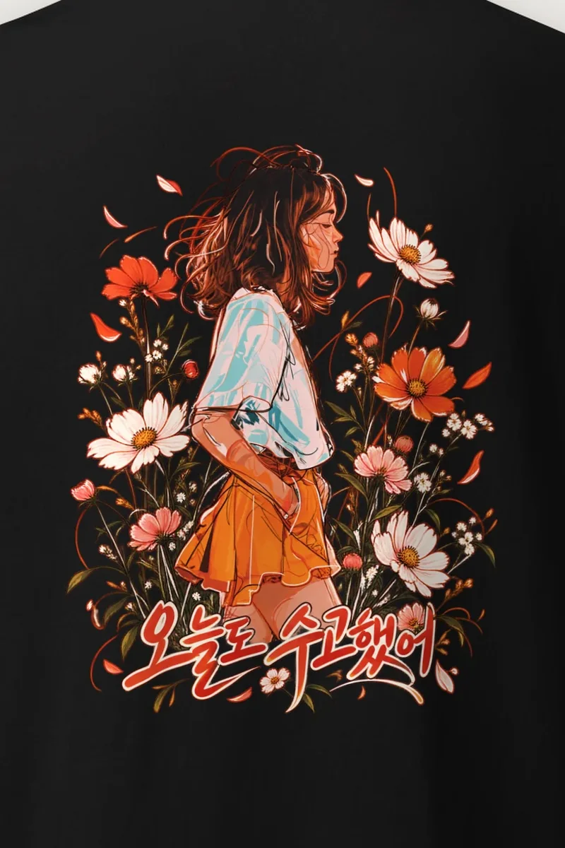 "Wildflower Comfort" Heavyweight Unisex Crewneck T-shirt