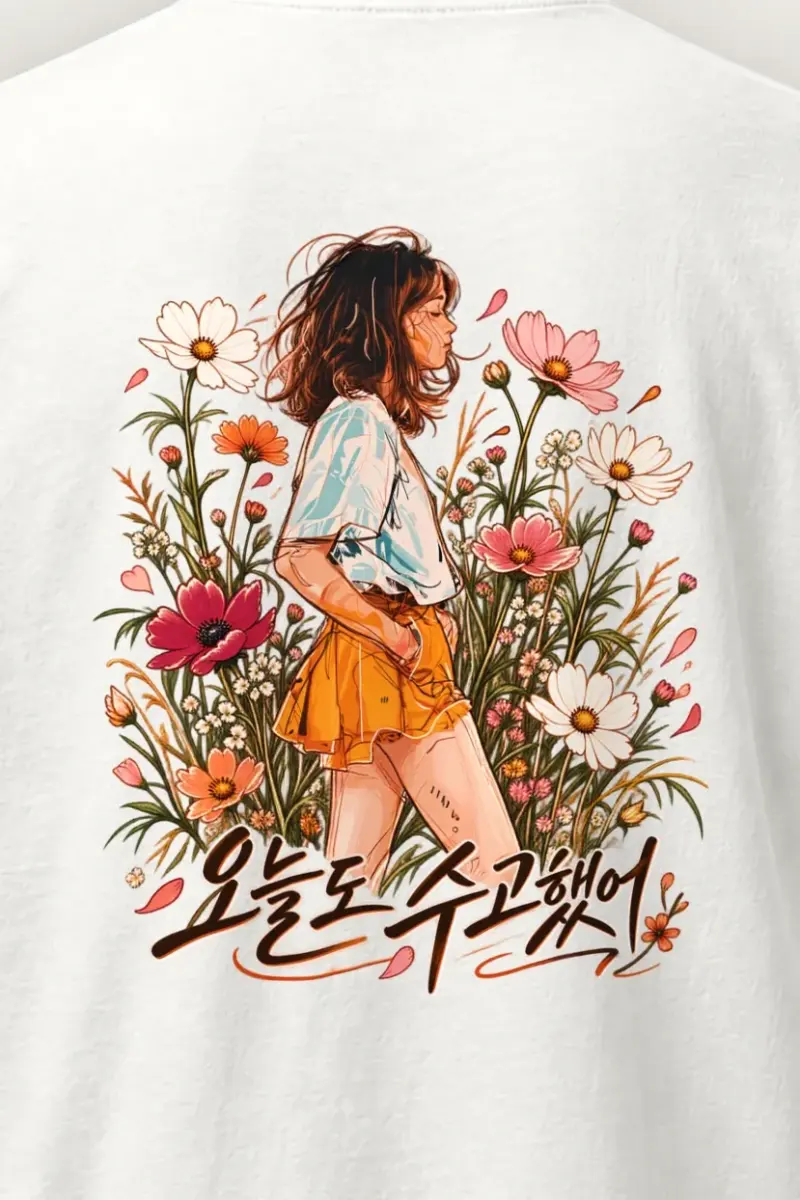 "Wildflower Pause" Heavyweight Unisex Crewneck T-shirt