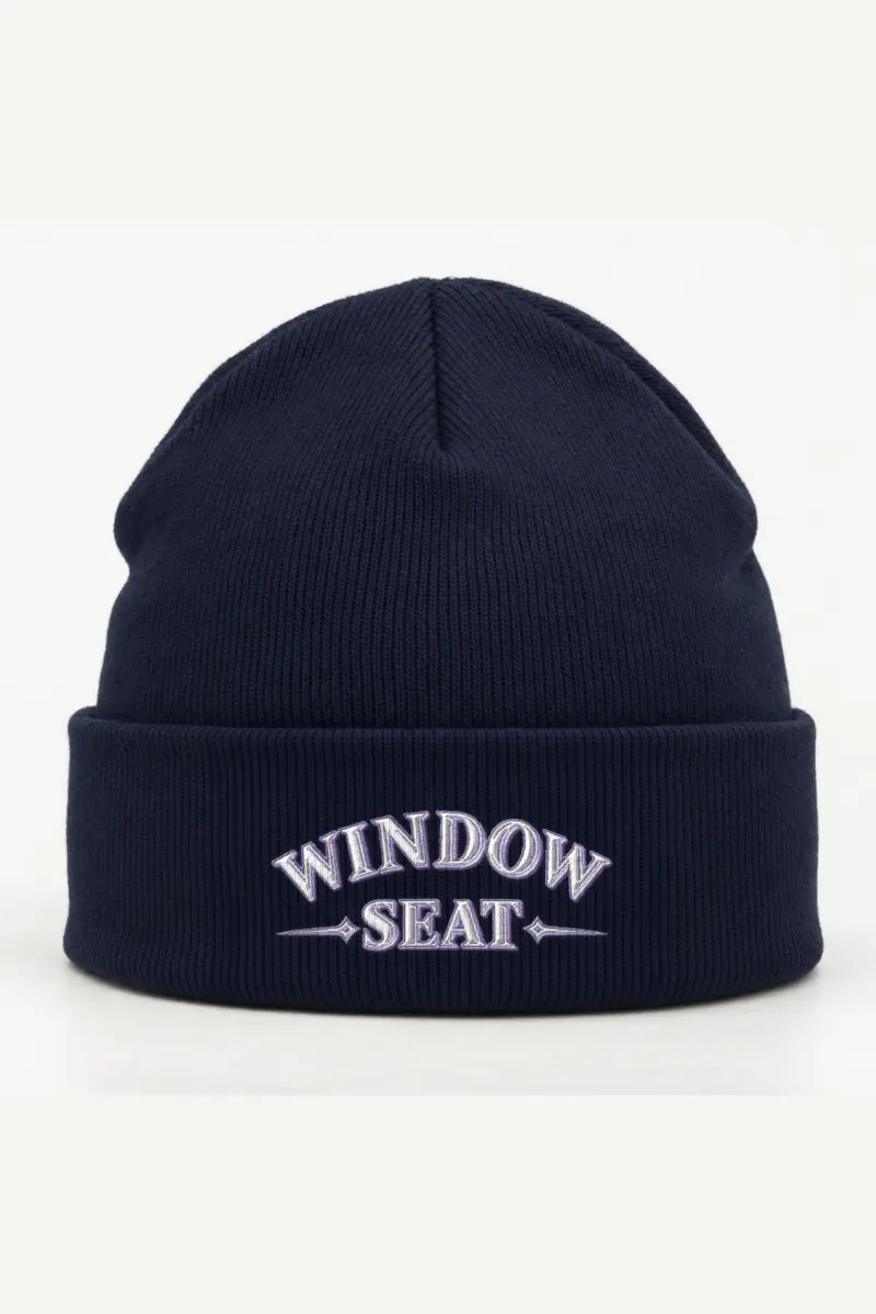 “Window Seat” Cuffed Beanie · Embroidered