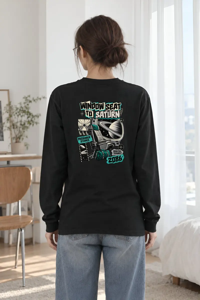 "Window Seat to Saturn" Unisex Longsleeve T-shirt