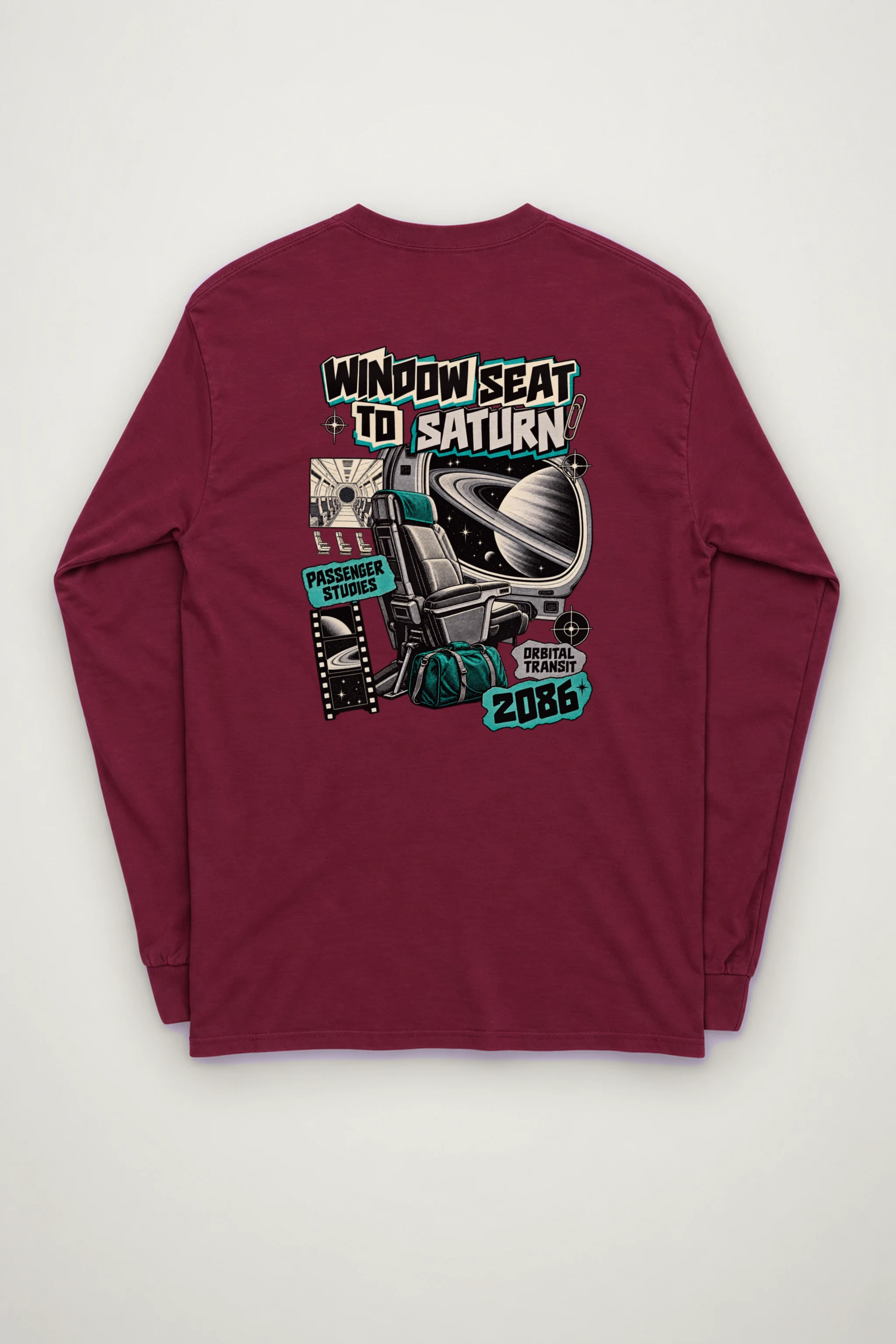 "Window Seat to Saturn" Unisex Longsleeve T-shirt
