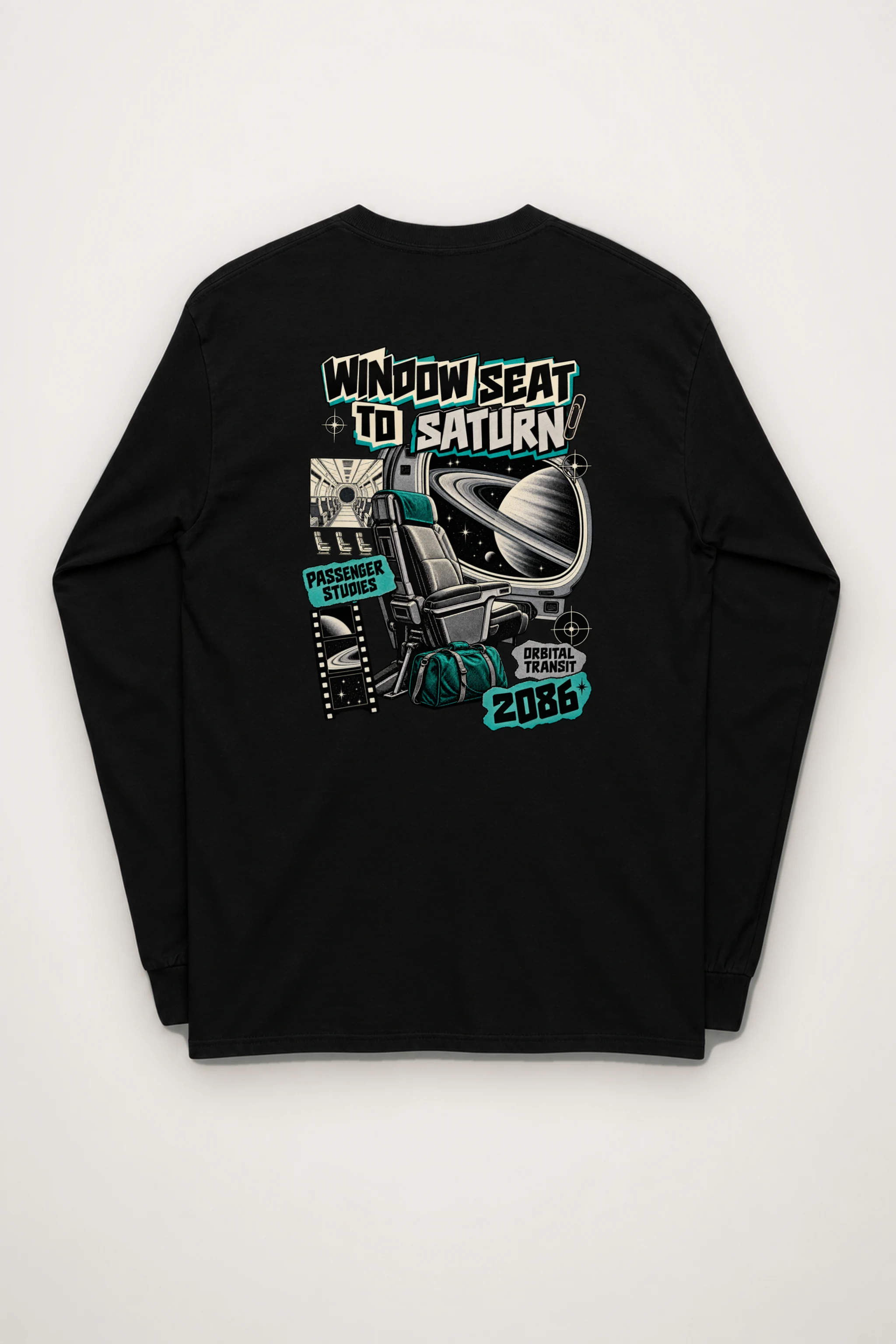 "Window Seat to Saturn" Unisex Longsleeve T-shirt