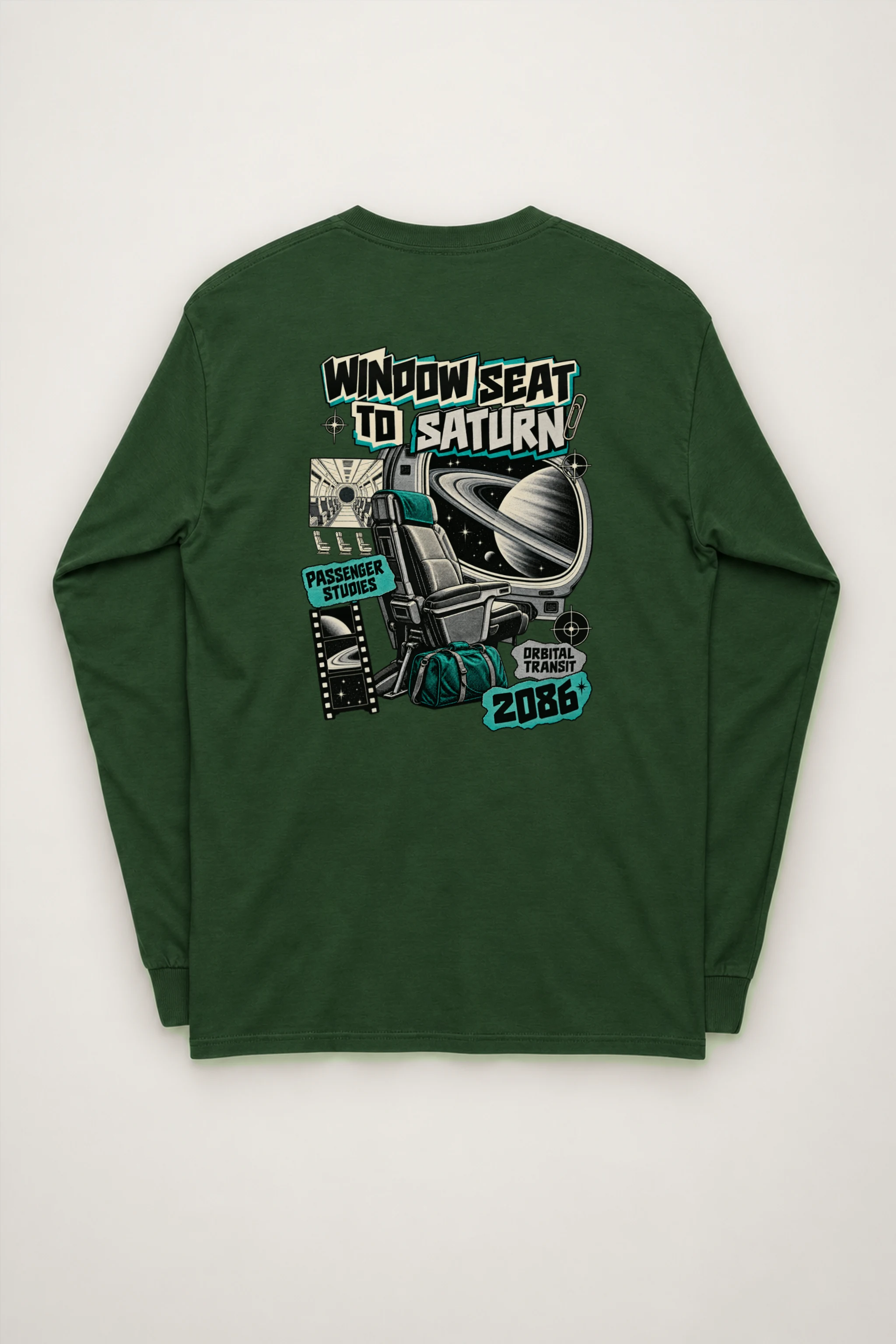"Window Seat to Saturn" Unisex Longsleeve T-shirt