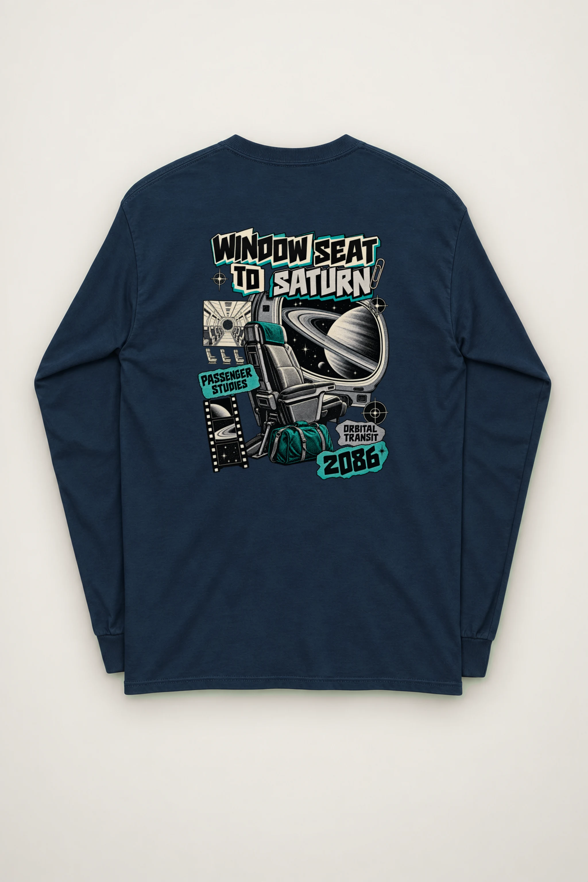 "Window Seat to Saturn" Unisex Longsleeve T-shirt