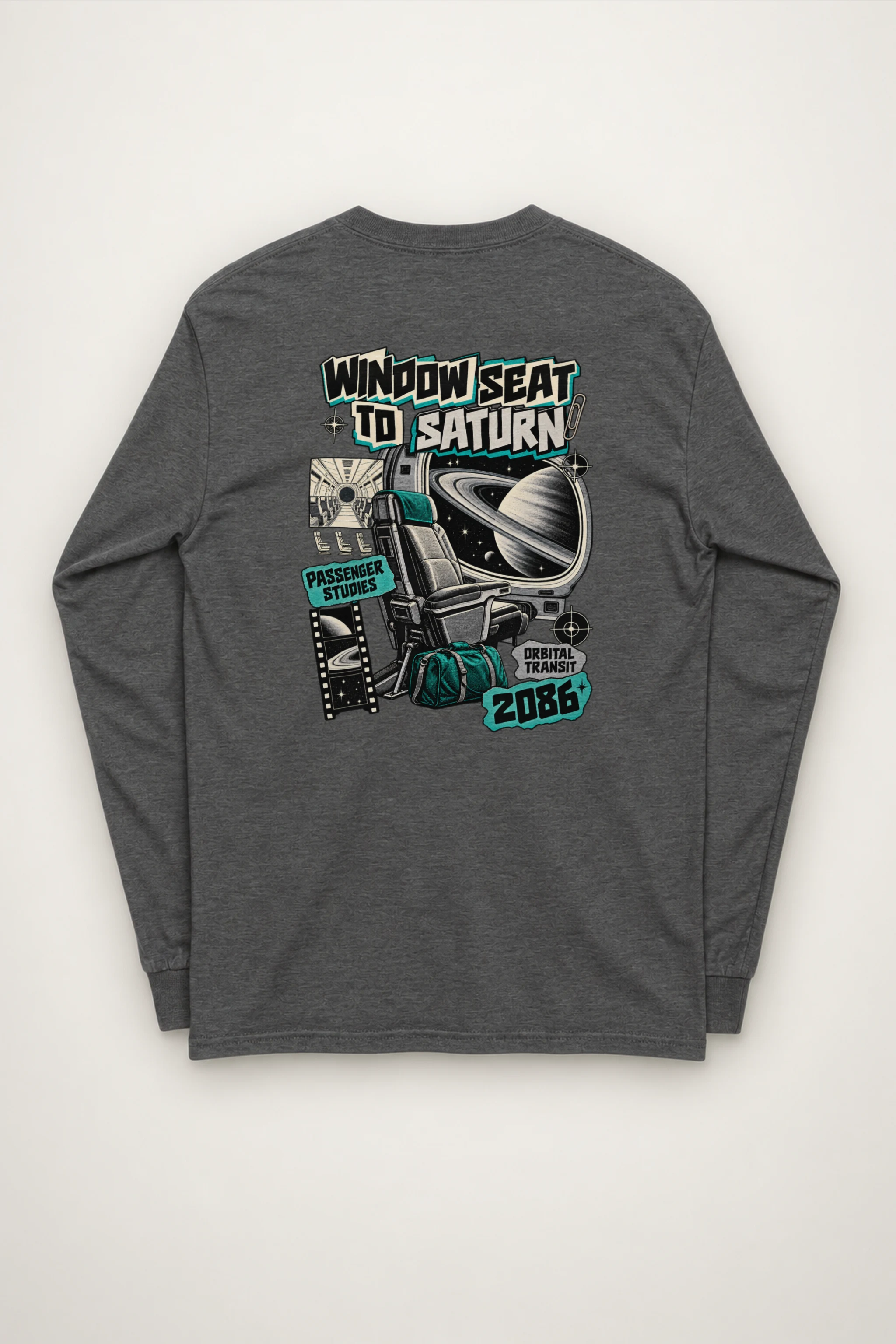 "Window Seat to Saturn" Unisex Longsleeve T-shirt
