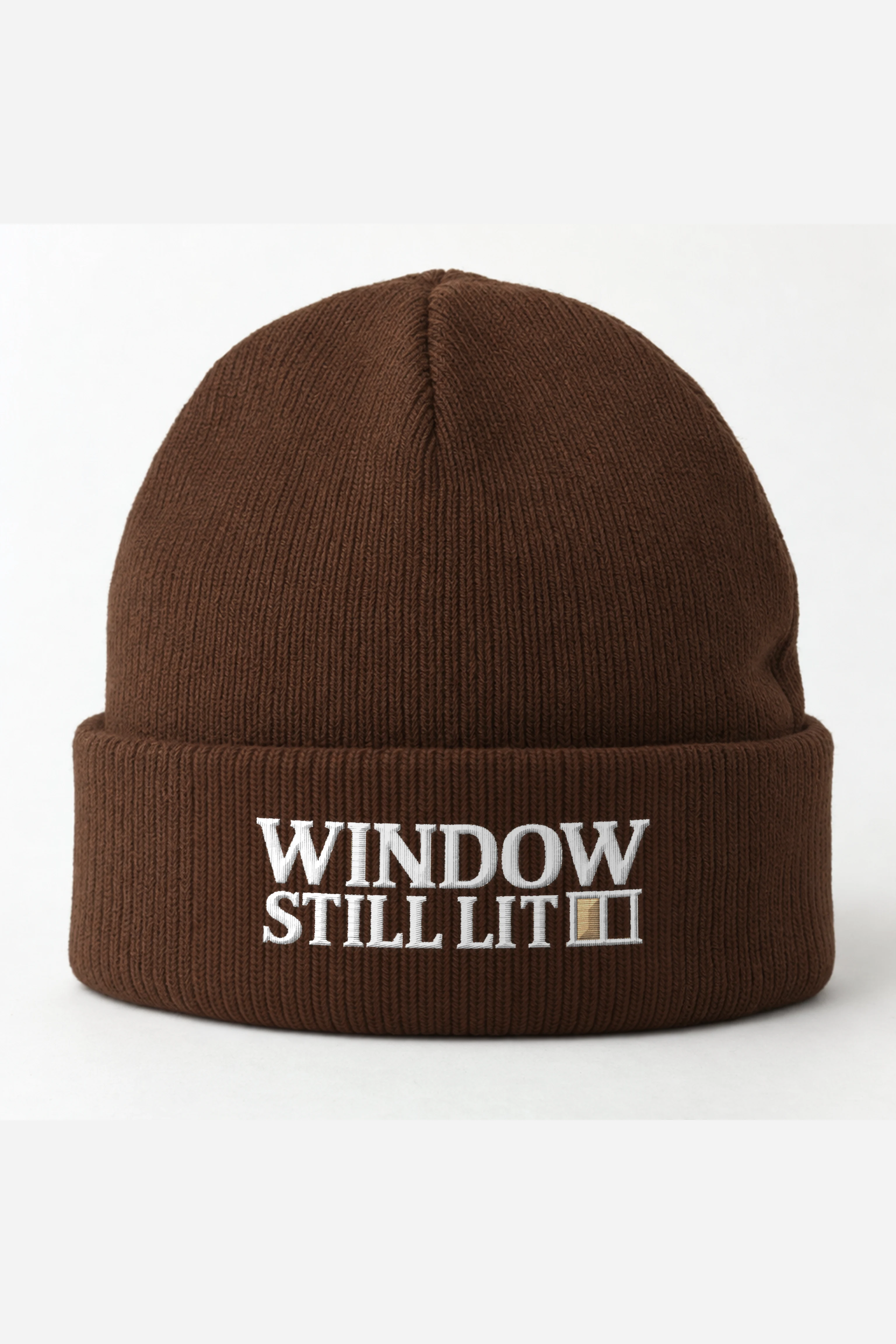 "Window Still Lit" Cuffed Beanie · Embroidered