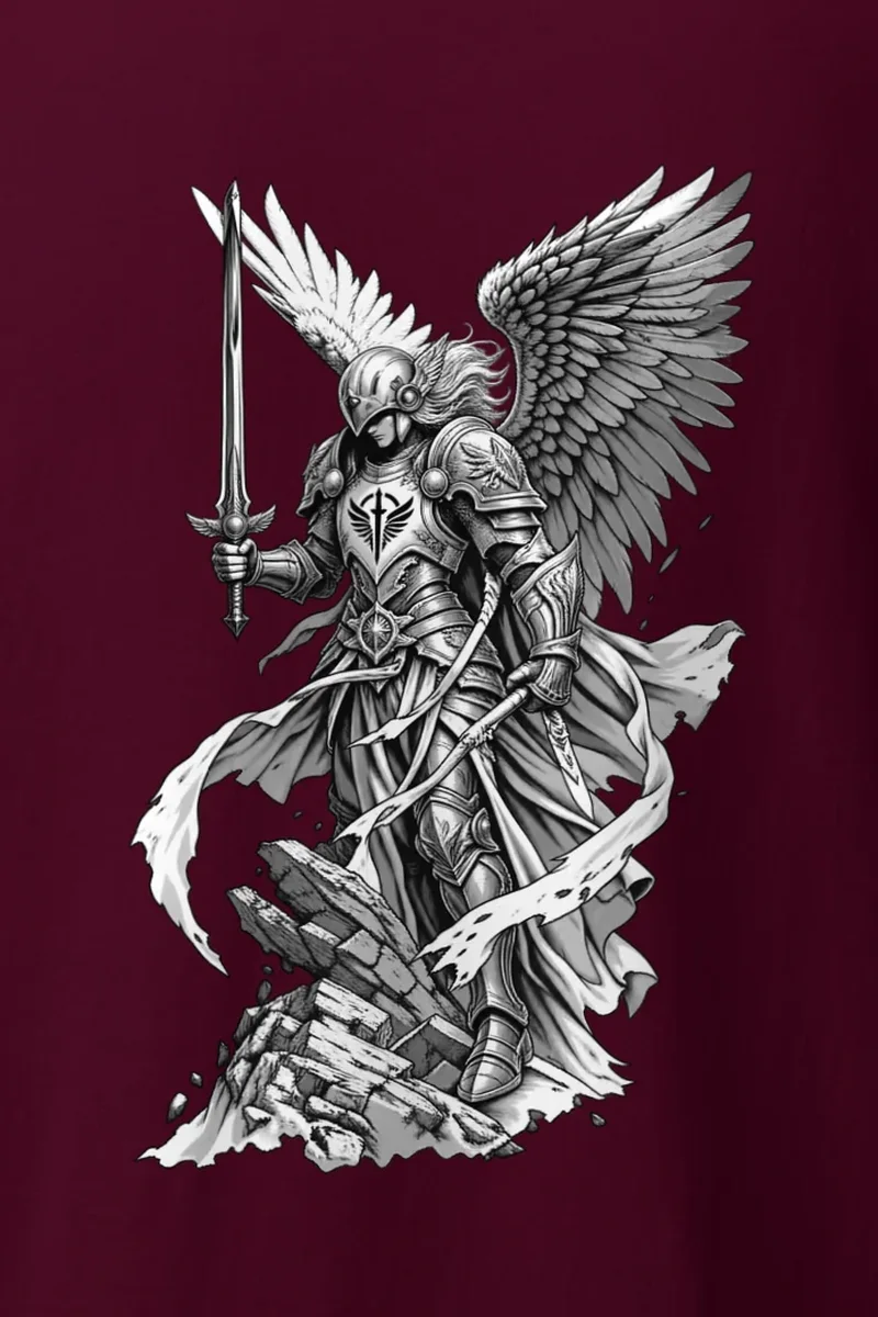 "Winged Angel Warrior" Heavyweight Unisex Crewneck T-shirt