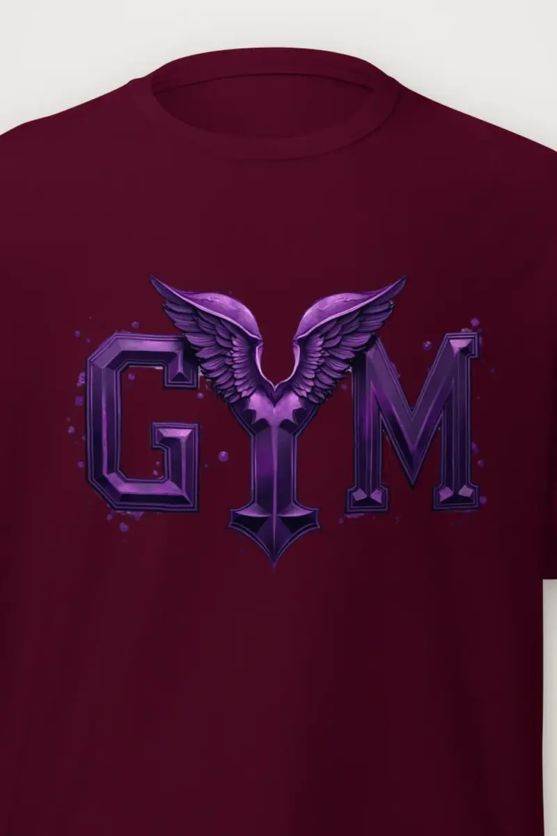 "Winged Gym Gothic" Heavyweight Unisex Crewneck T-shirt