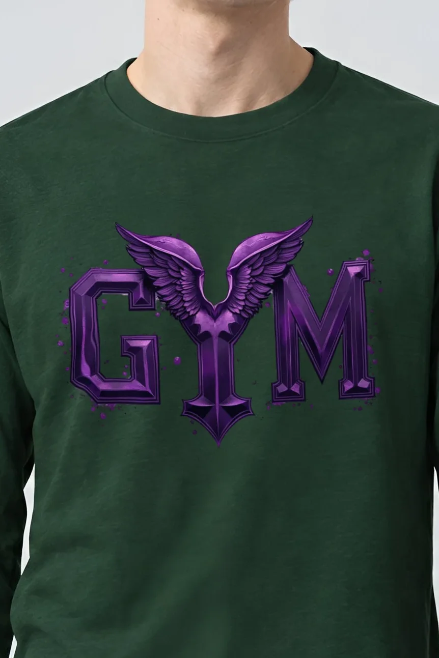 "Winged Gym" Unisex Longsleeve T-shirt - the graphic up close