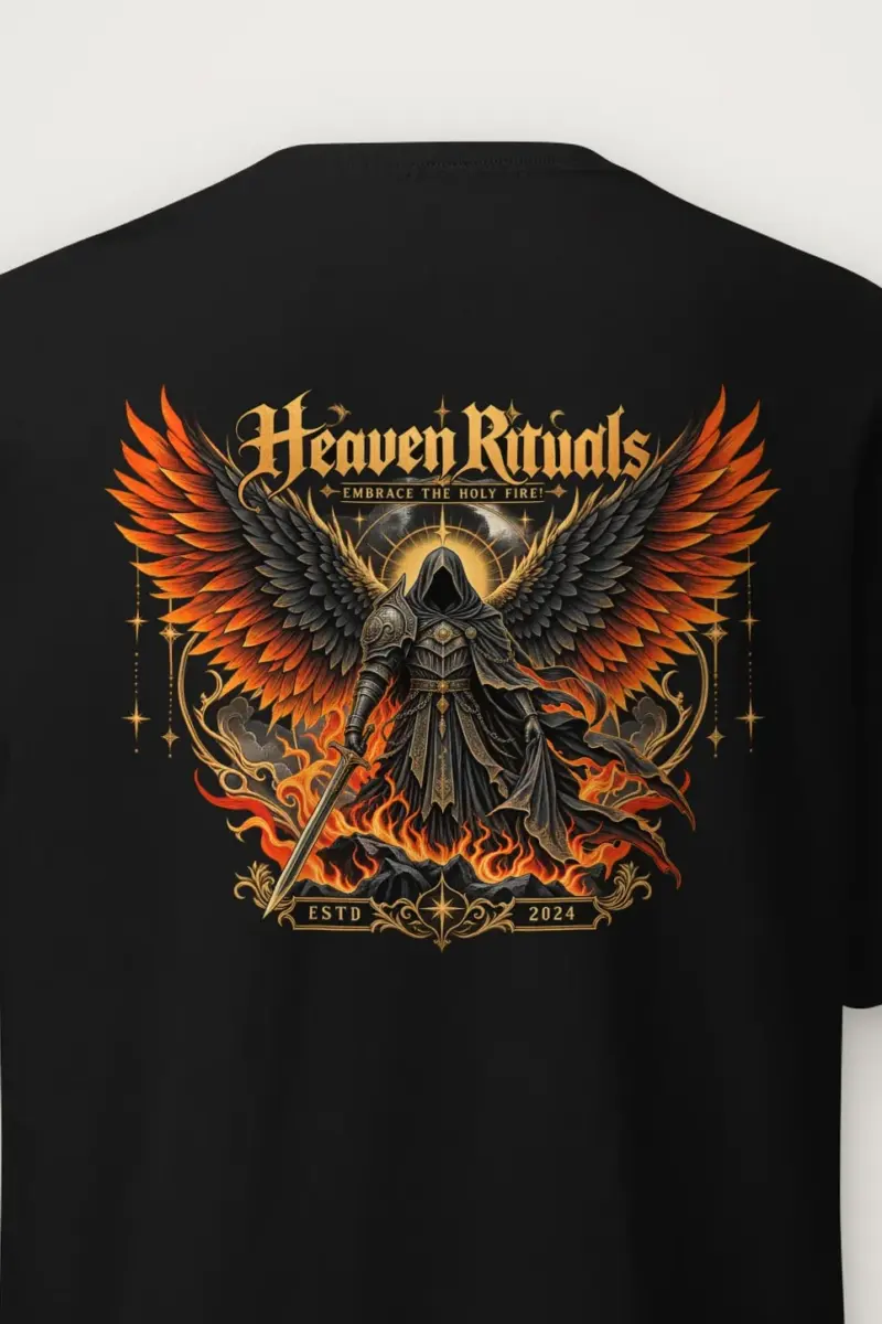 "Winged Sword Warrior" Heavyweight Unisex Crewneck T-shirt