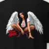 "Winged Woman Crouching" Heavyweight Unisex Crewneck T-shirt