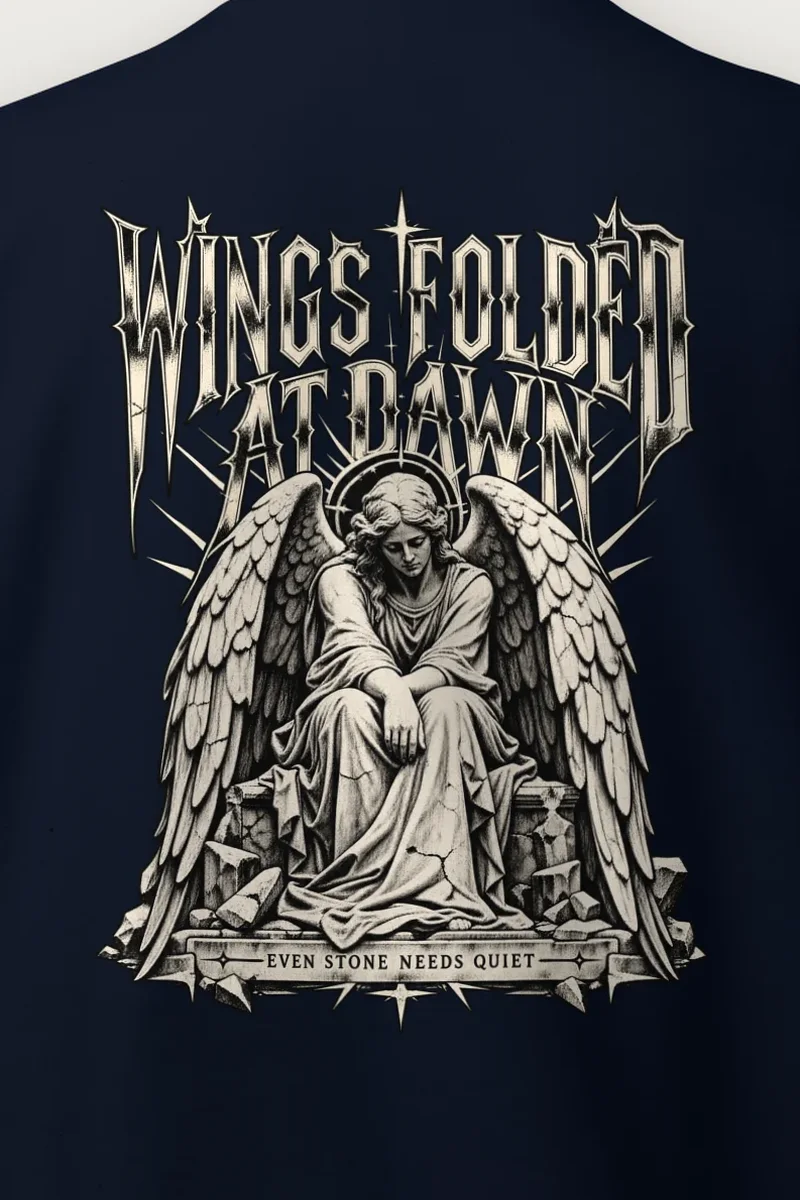 "Wings Folded at Dawn" Heavy Blend Unisex Crewneck Sweatshirt - the graphic up close