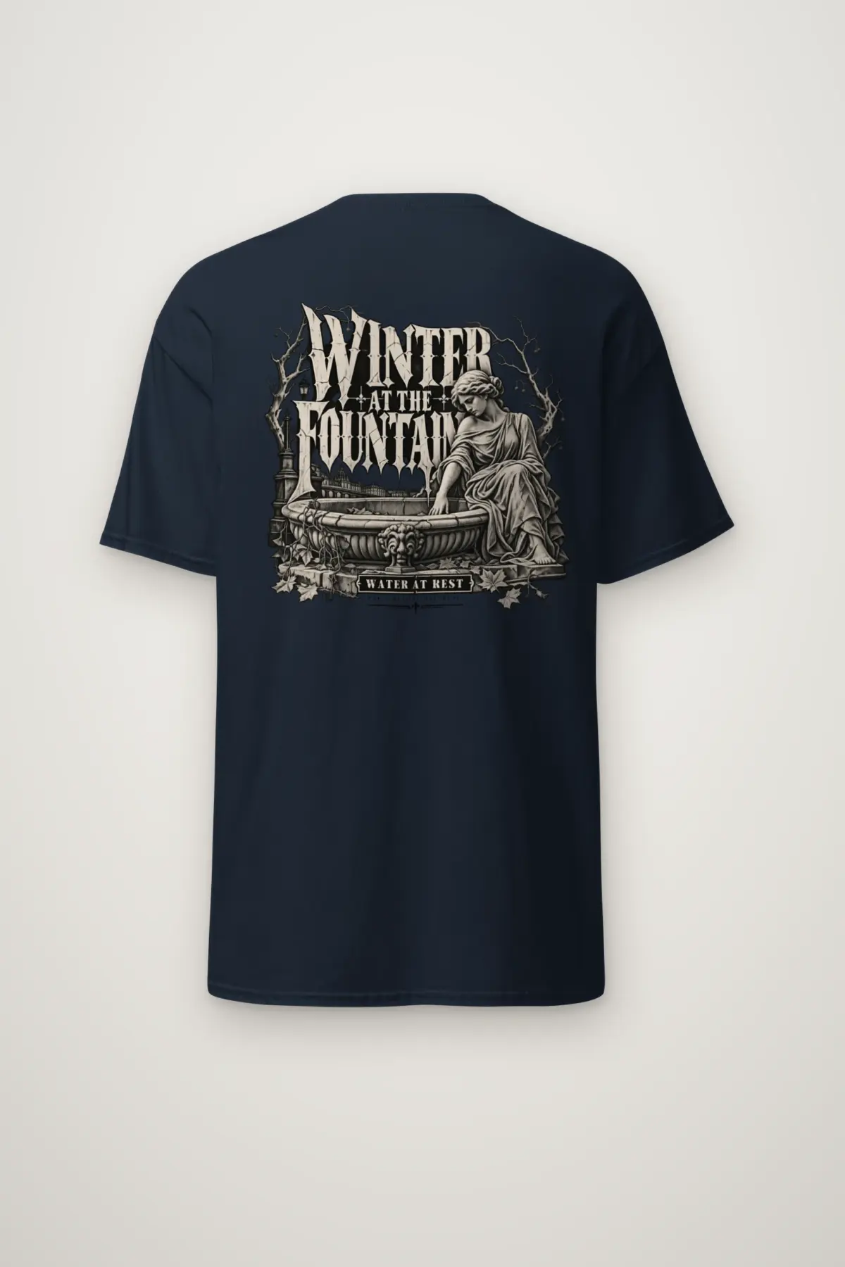 "Winter at the Fountain" Heavyweight Unisex Crewneck T-shirt